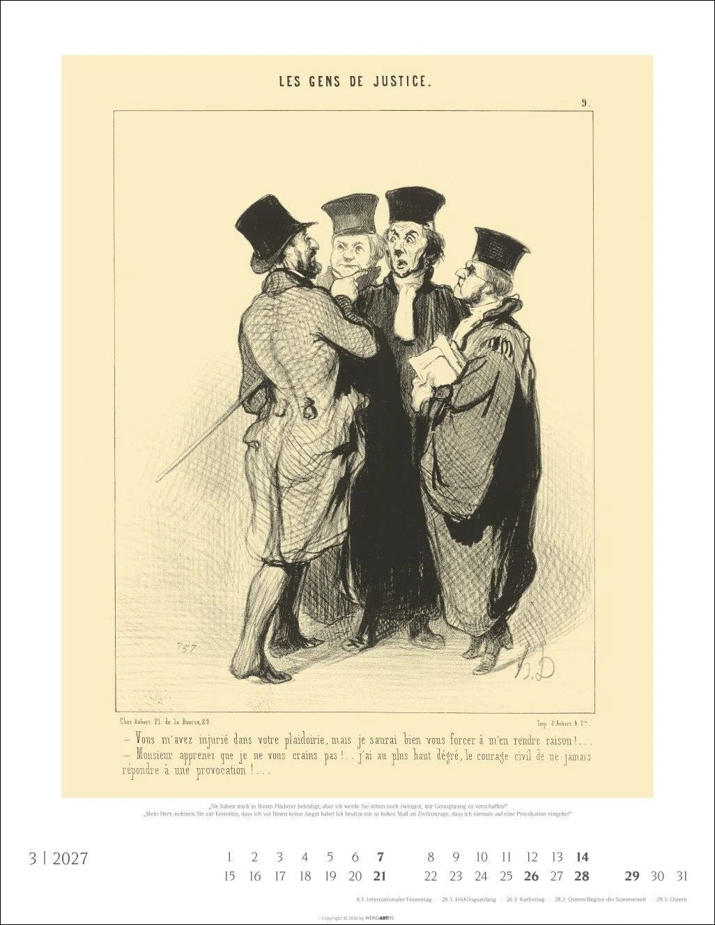 Honoré Daumier: Die Juristen Kalender 2027 – Ansicht