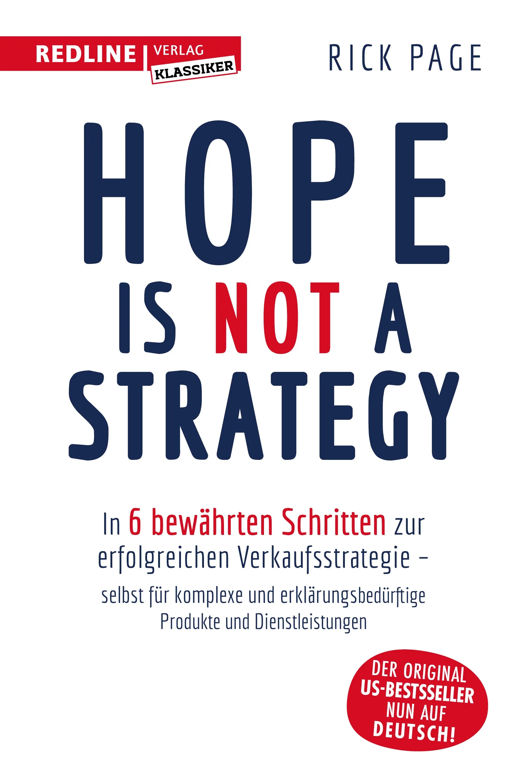 Buchcover von 'Hope is not a Strategy' - Gebundene Ausgabe von Rick Page