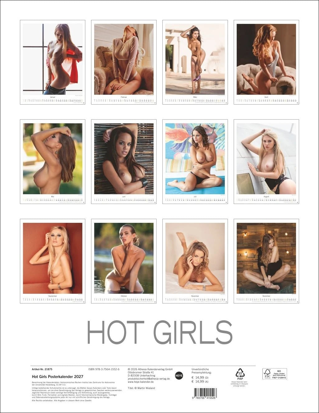 Hot Girls Kalender 2027 – Ansicht