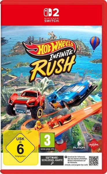 Cover: Hot Wheels Infinite Rush (Day One Edition) für Nintendo Switch 2. Publisher: PLAION GmbH