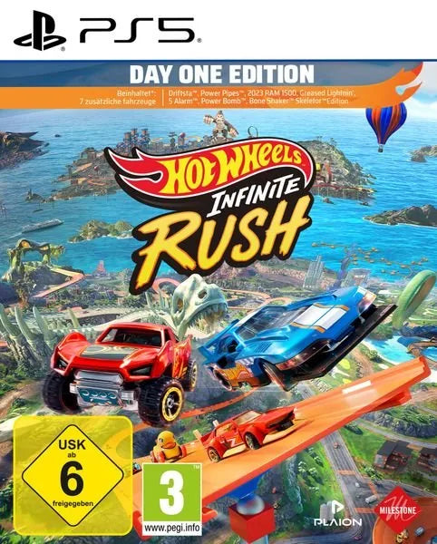 Cover: Hot Wheels Infinite Rush (Day One Edition) für Playstation 5. Publisher: PLAION GmbH
