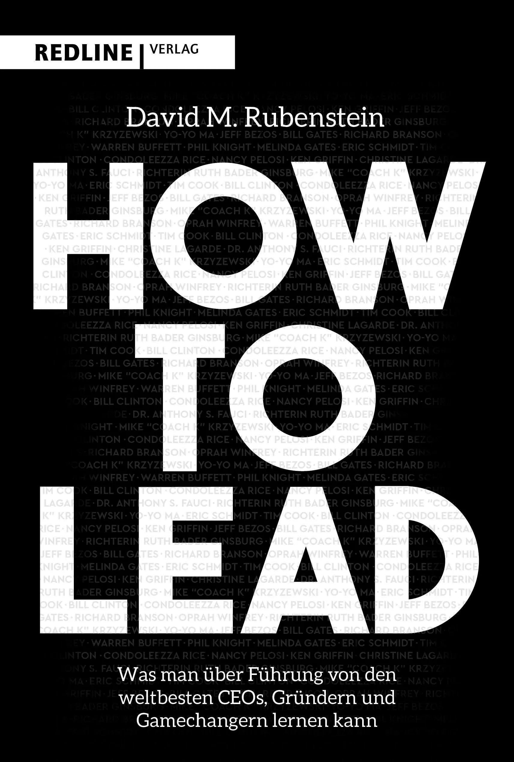 Buchcover von 'How to lead' - Gebundene Ausgabe von David Rubenstein