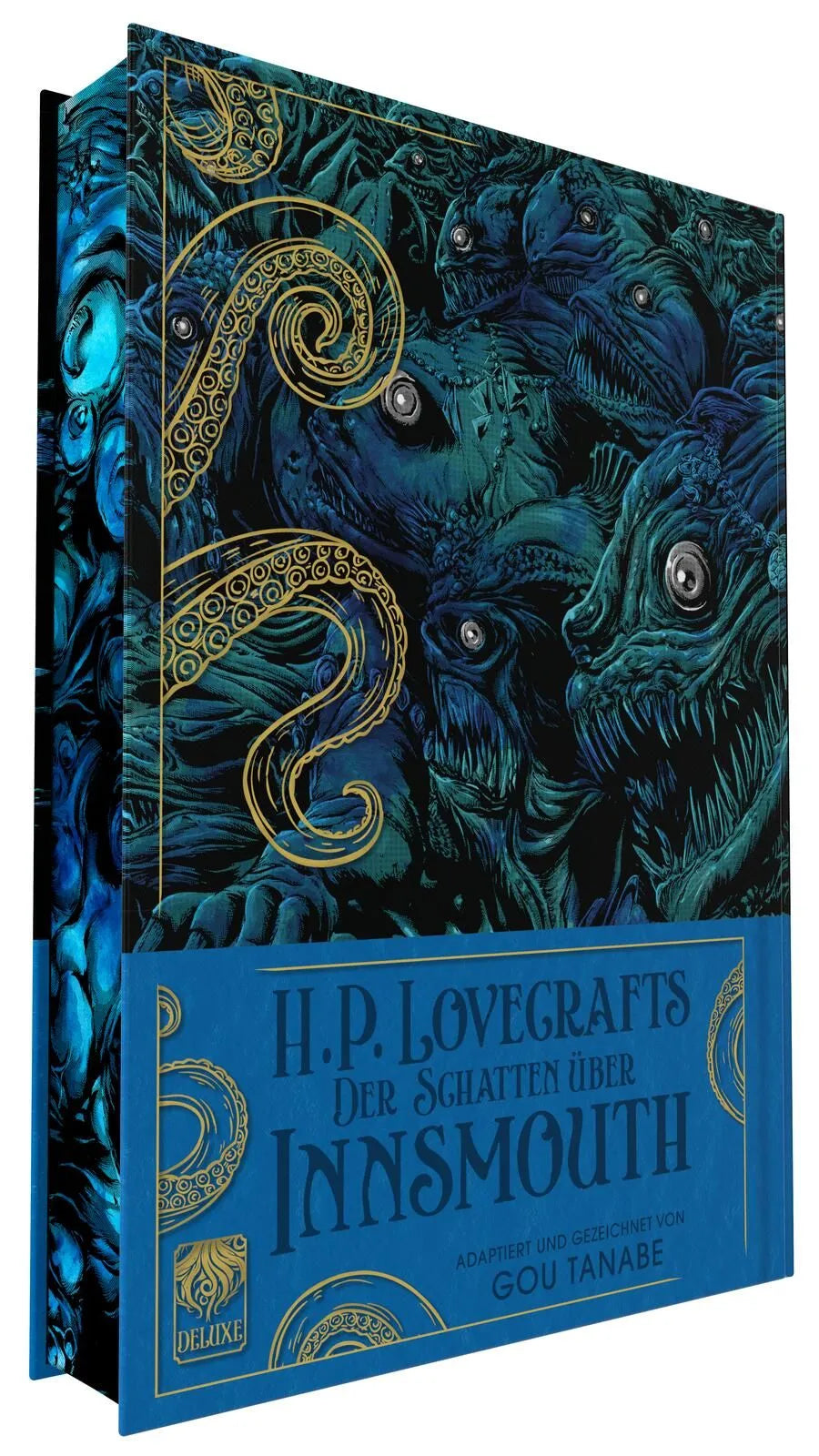 Cover: H.P. Lovecraft Deluxe: Der Schatten über Innsmouth (Hardcover) von Gou Tanabe