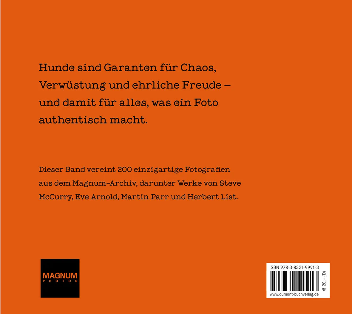 Buchrückseite von 'HUNDE' mit Klappentext - Gebundene Ausgabe