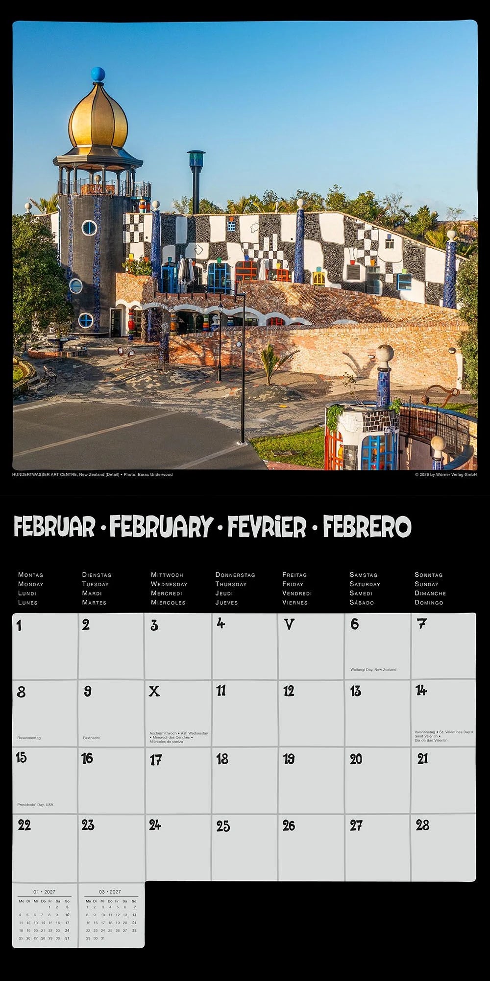 Hundertwasser Broschürenkalender Architektur 2027 – Ansicht