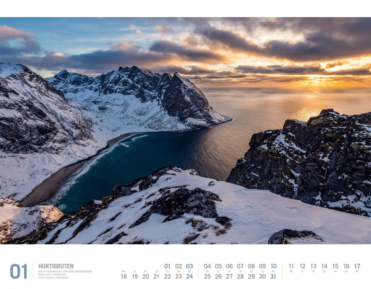 Hurtigruten Kalender 2027 | Unterwegs zwischen Bergen und Kirkenes – Ansicht
