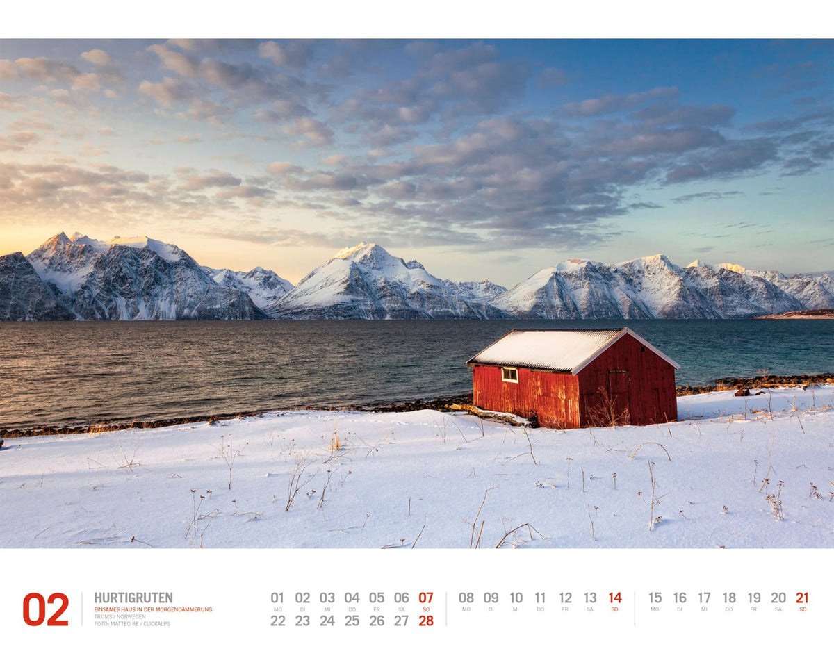 Hurtigruten Kalender 2027 | Unterwegs zwischen Bergen und Kirkenes – Ansicht