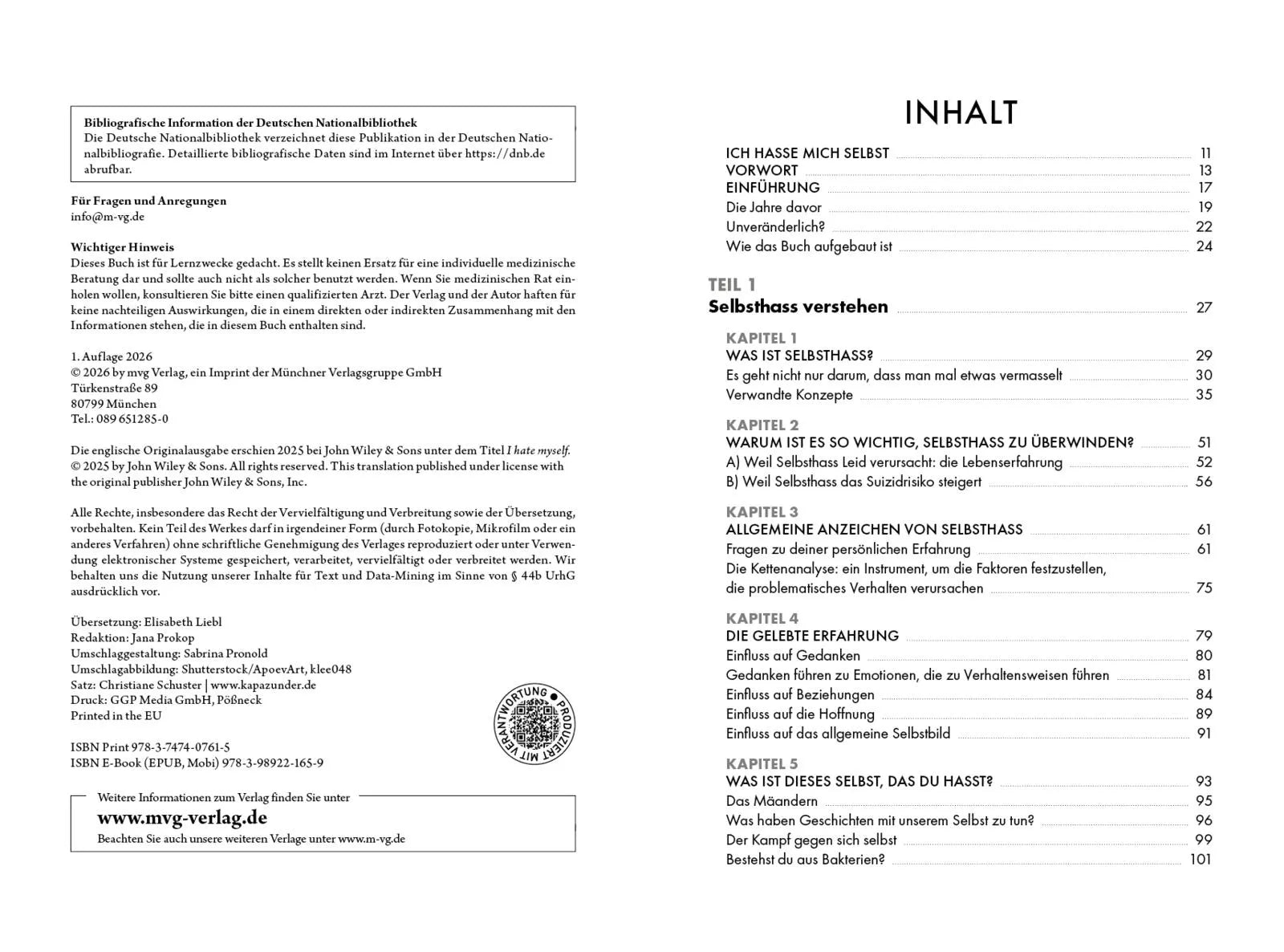 Innenansicht von 'I hate myself' - Taschenbuch