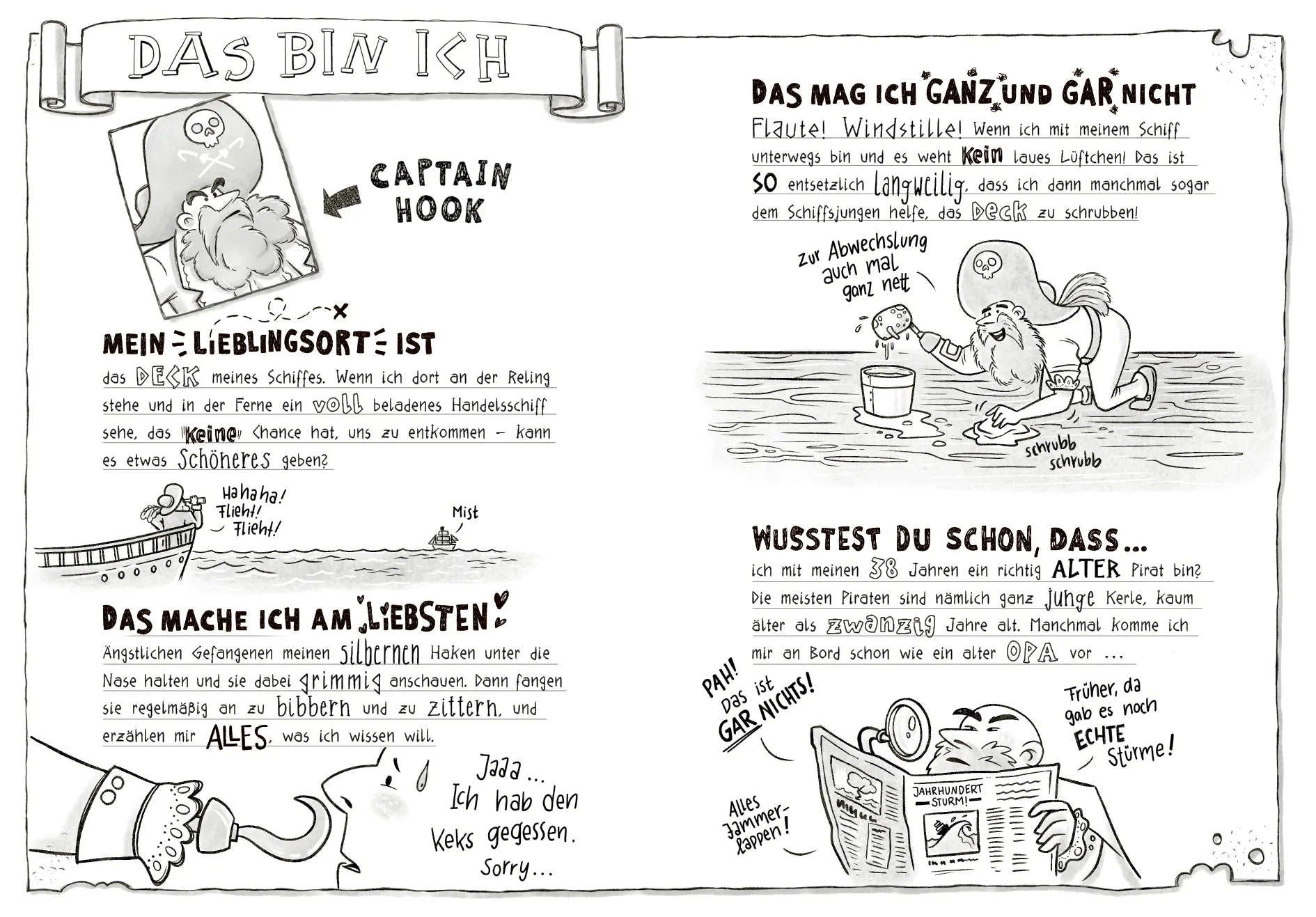 Produktansicht: Ich, Captain Hook, und die verfluchte Schatzinsel – Wilde Piraten erzählen (Gebundene Ausgabe)
