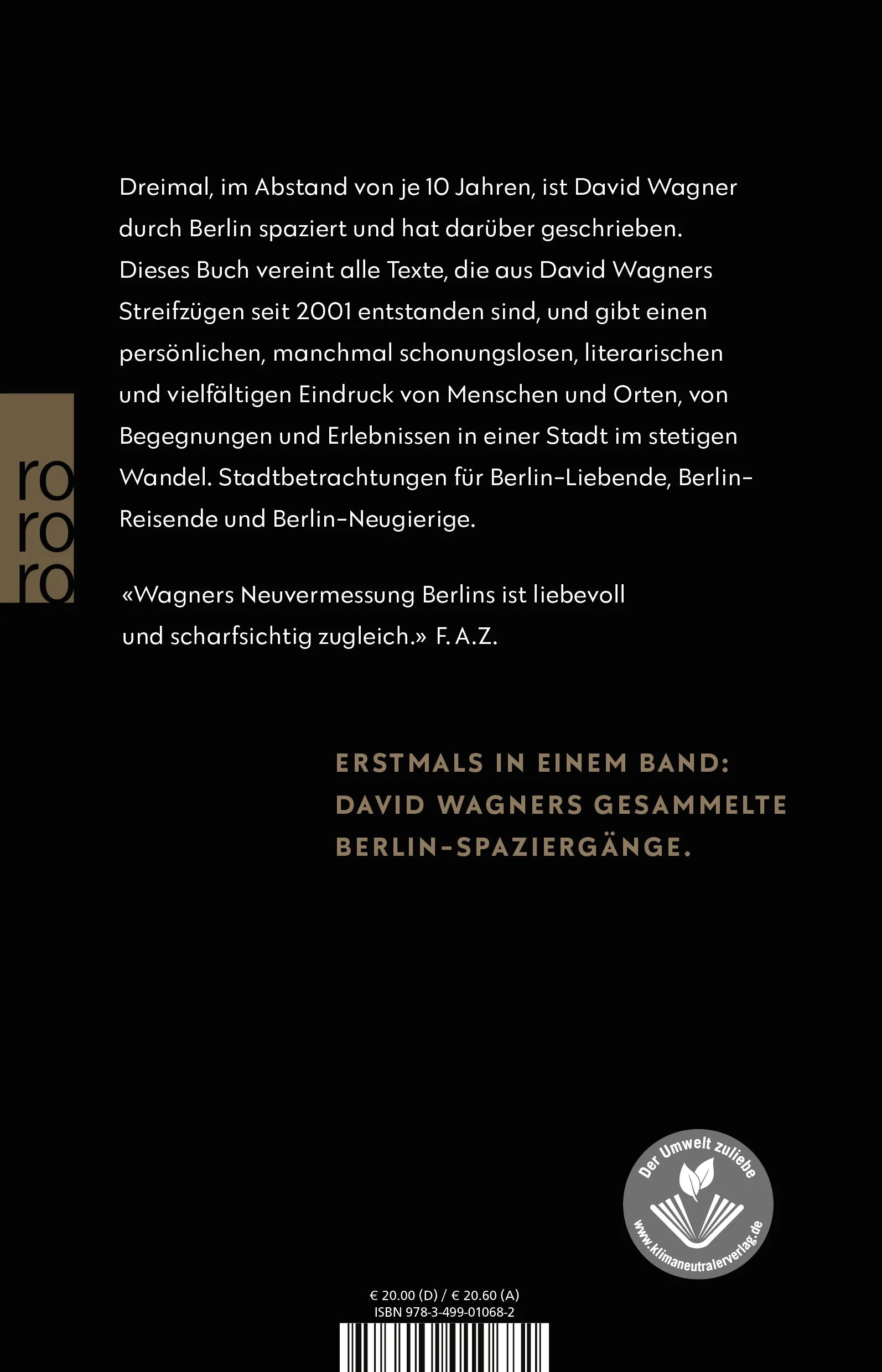 Buchrückseite von 'Ich geh' so gern durch diese Stadt' mit Klappentext - Taschenbuch