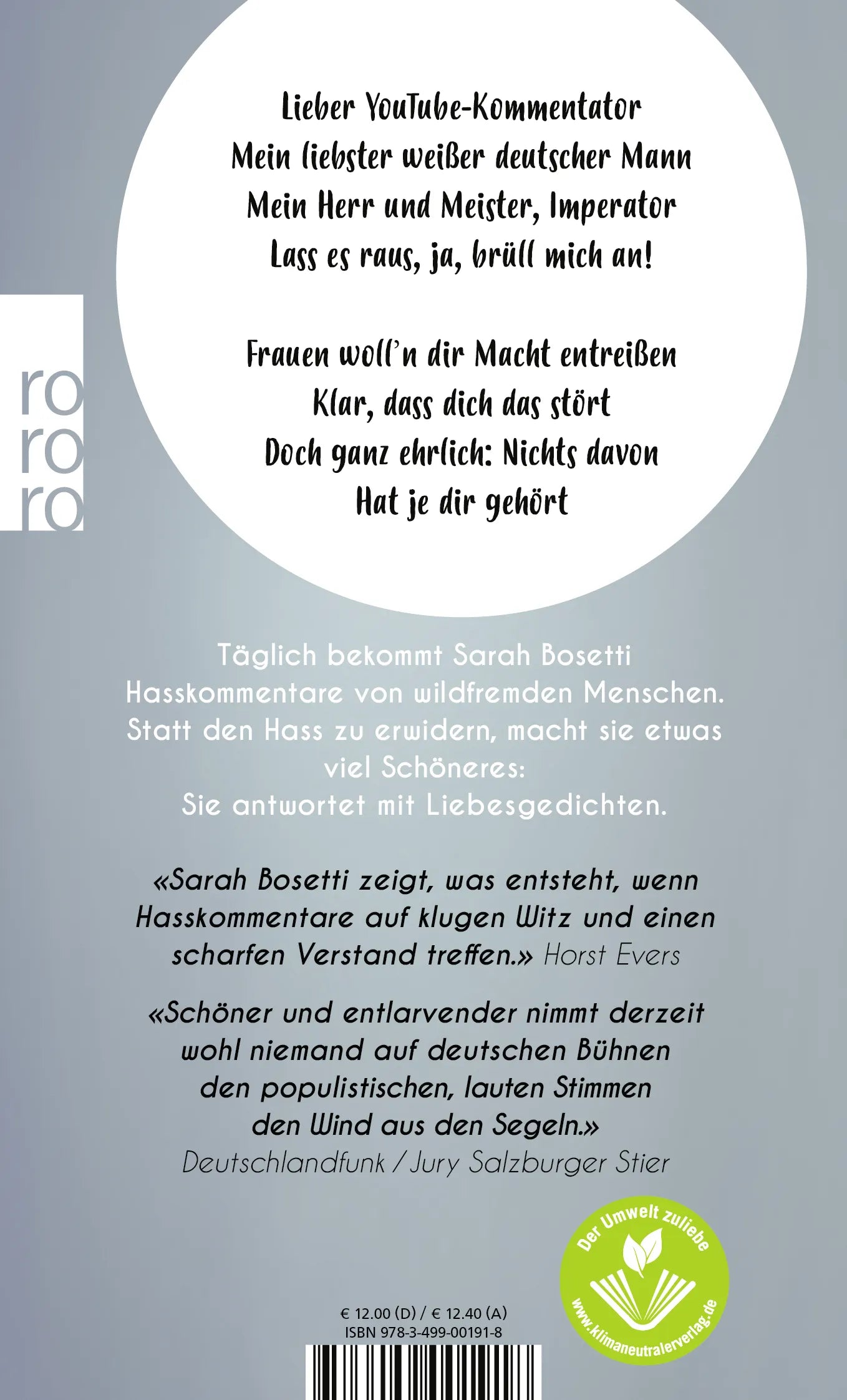 Buchrückseite von '"Ich hab nichts gegen Frauen, du Schlampe!"' mit Klappentext - Taschenbuch