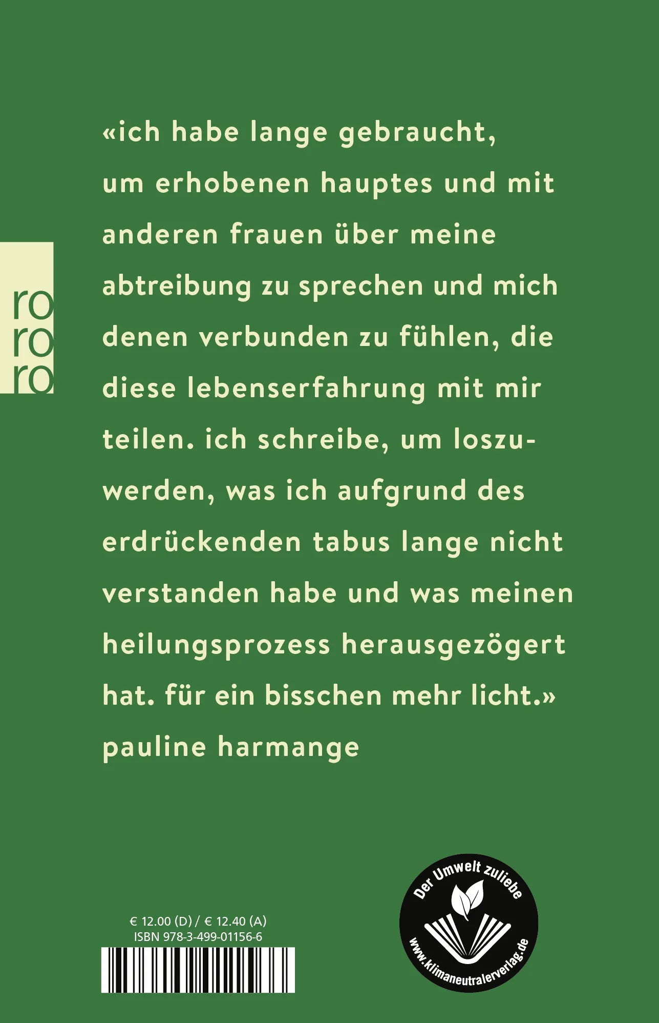 Buchrückseite von 'Ich muss darüber sprechen' mit Klappentext - Gebundene Ausgabe