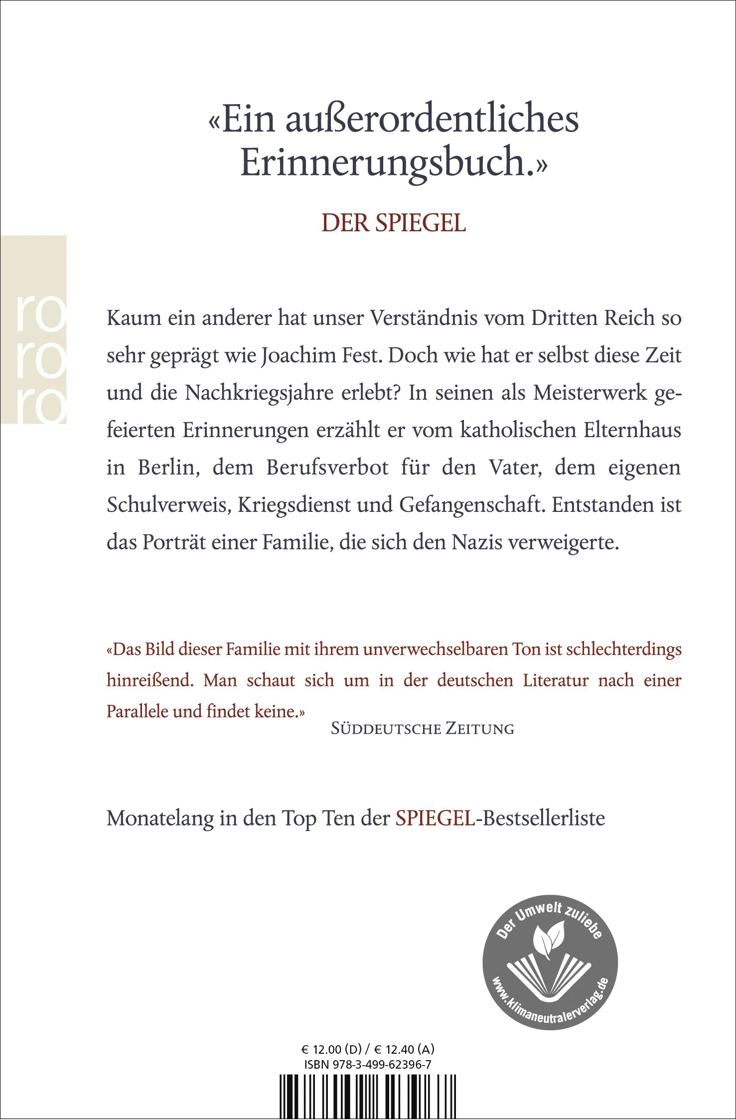 Buchrückseite von 'Ich nicht' mit Klappentext - Taschenbuch