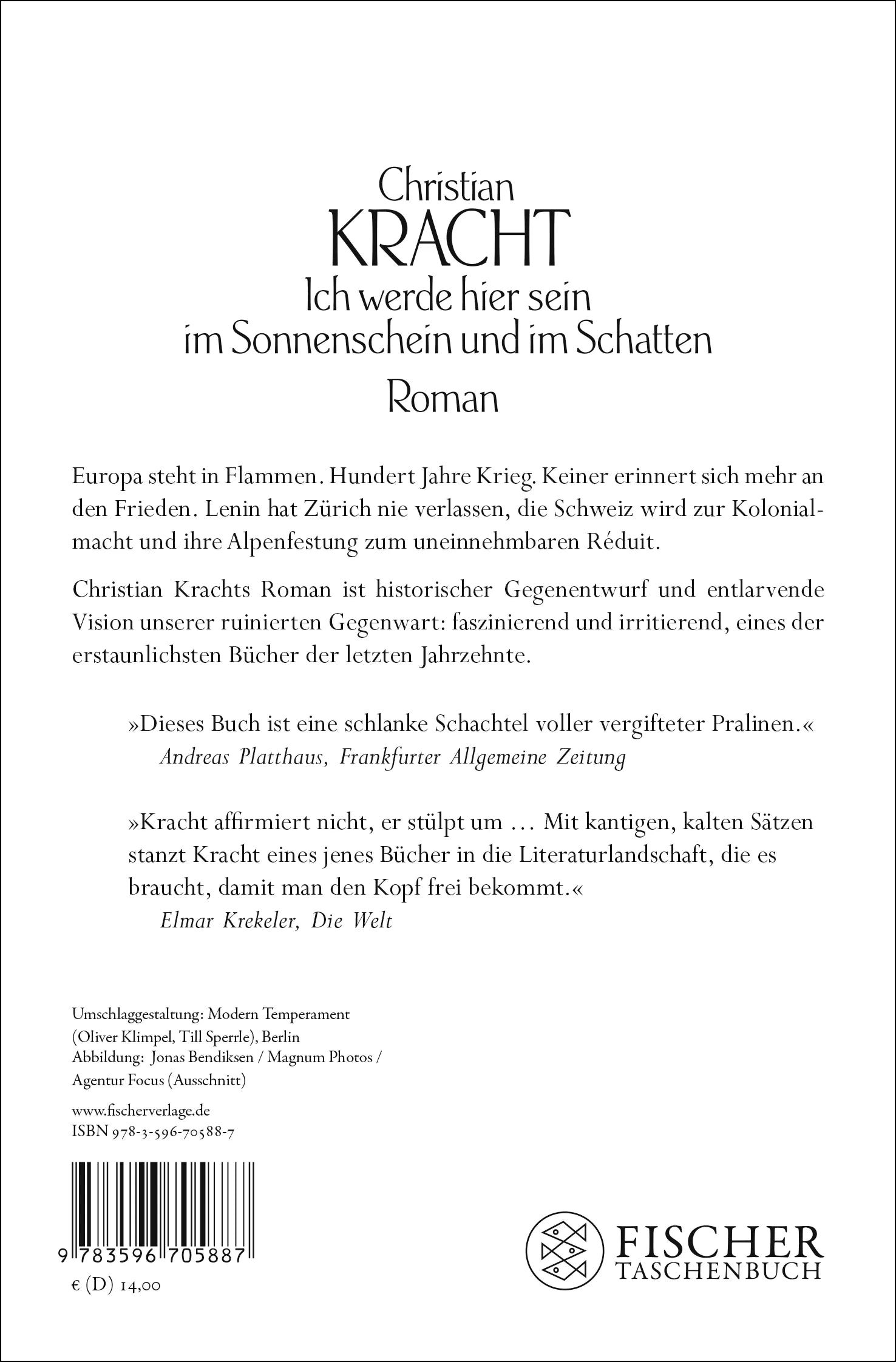 Buchrückseite von 'Ich werde hier sein im Sonnenschein und im Schatten' mit Klappentext - Taschenbuch
