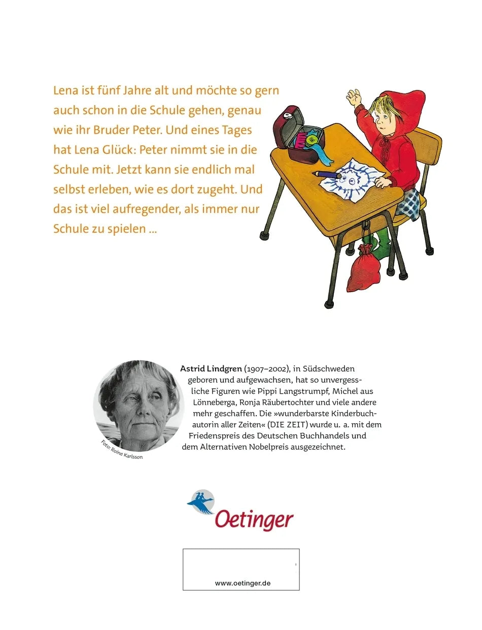Buchrückseite von 'Ich will auch in die Schule gehen' mit Klappentext - Gebundene Ausgabe