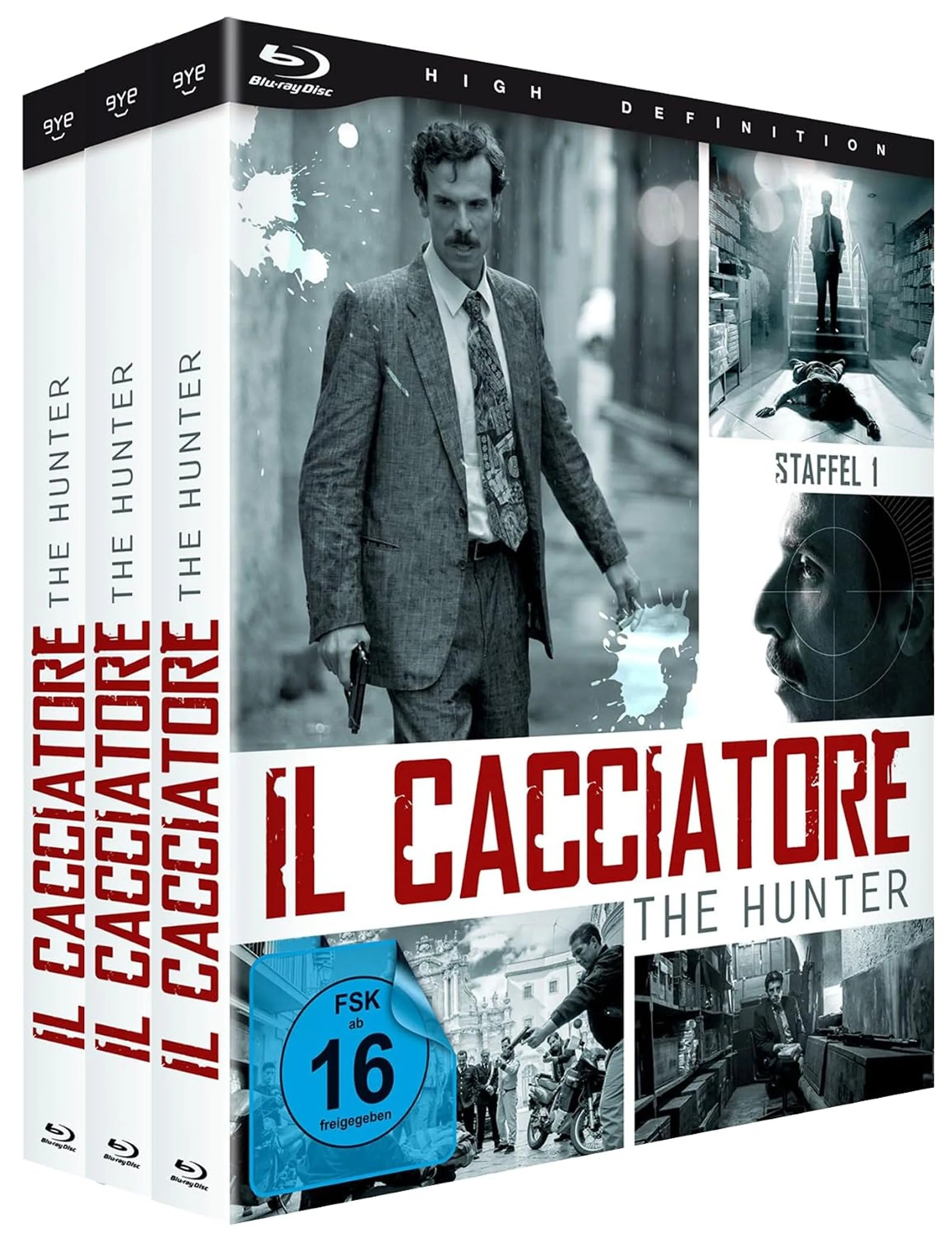 Blu-ray-Cover: Il Cacciatore - Staffel 1-3 - Gesamtausgabe. Regie: Davide Marengo