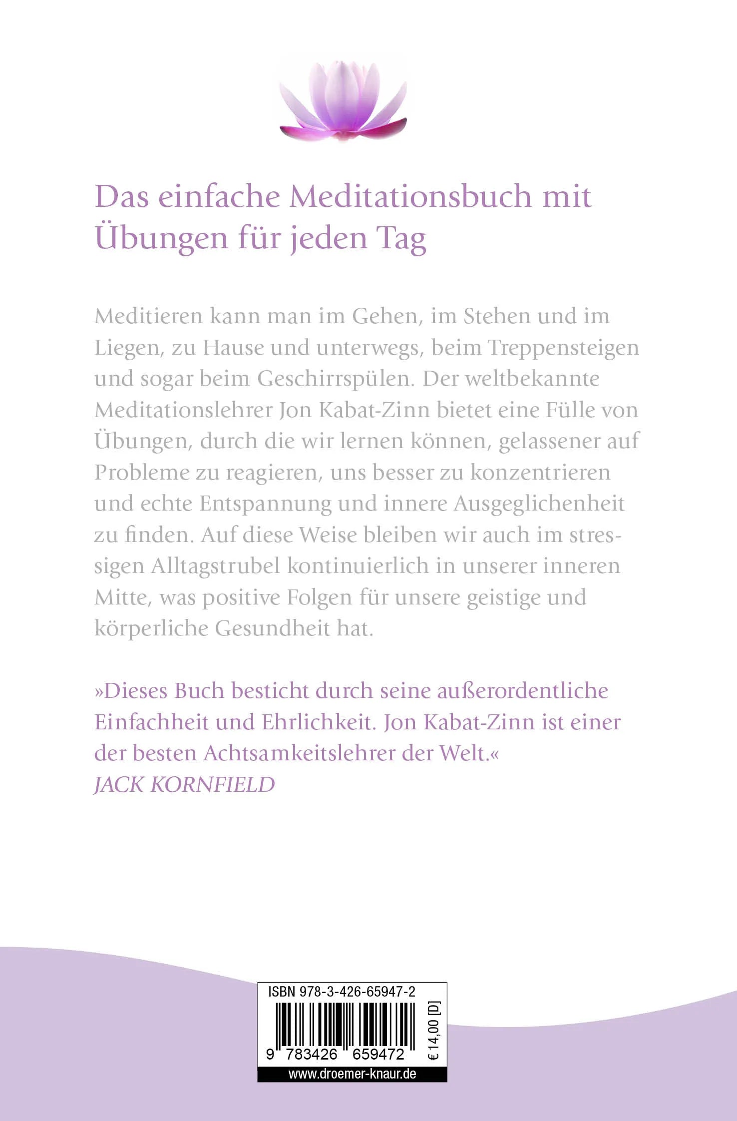 Buchrückseite von 'Im Alltag Ruhe finden' mit Klappentext - Taschenbuch