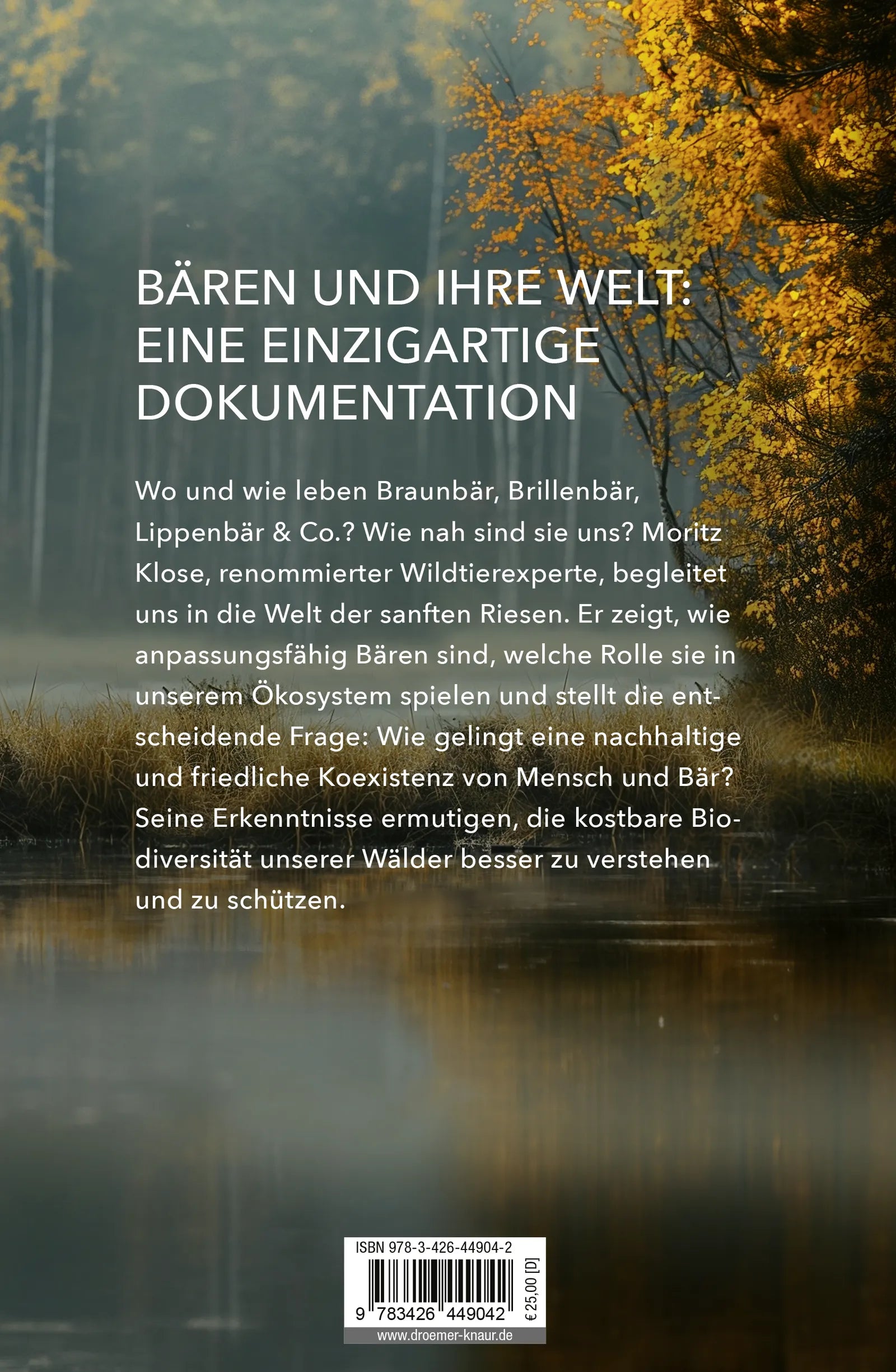Buchrückseite von 'Im Reich der Bären' mit Klappentext - Gebundene Ausgabe