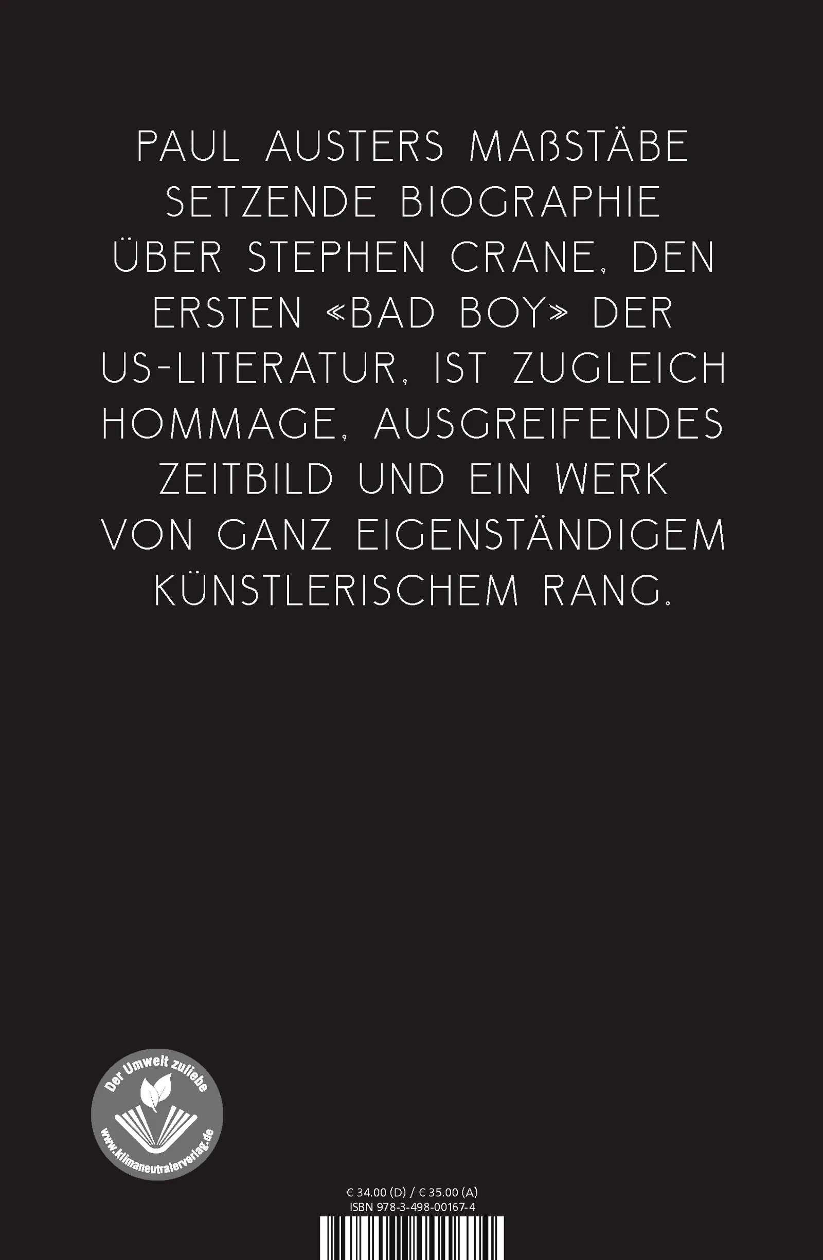 Buchrückseite von 'In Flammen' mit Klappentext - Gebundene Ausgabe