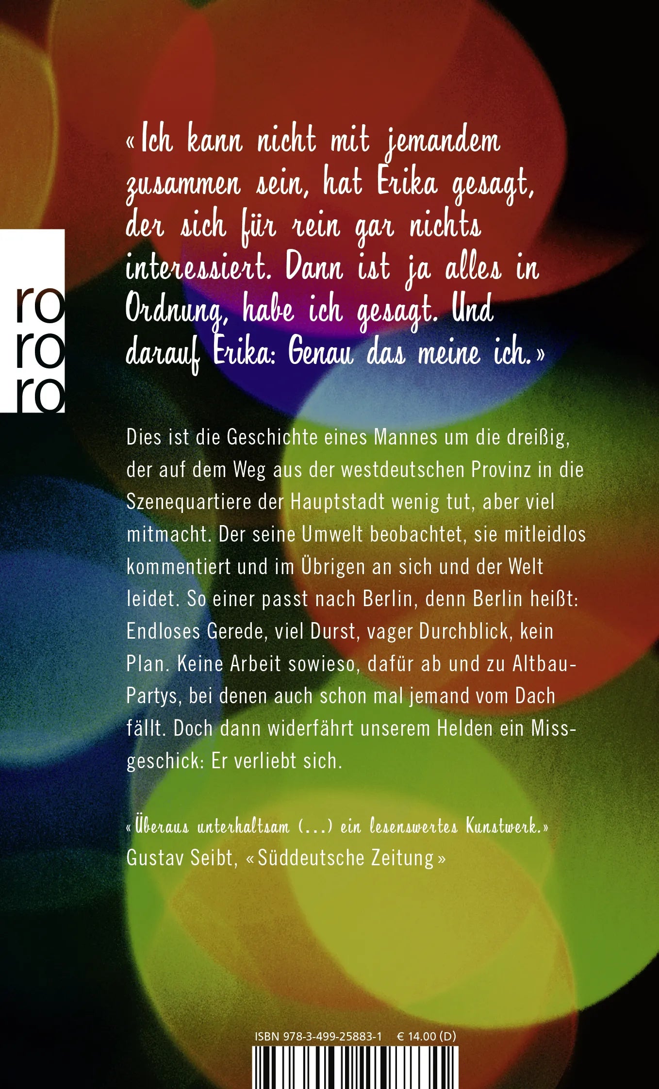 Buchrückseite von 'In Plüschgewittern' mit Klappentext - Taschenbuch