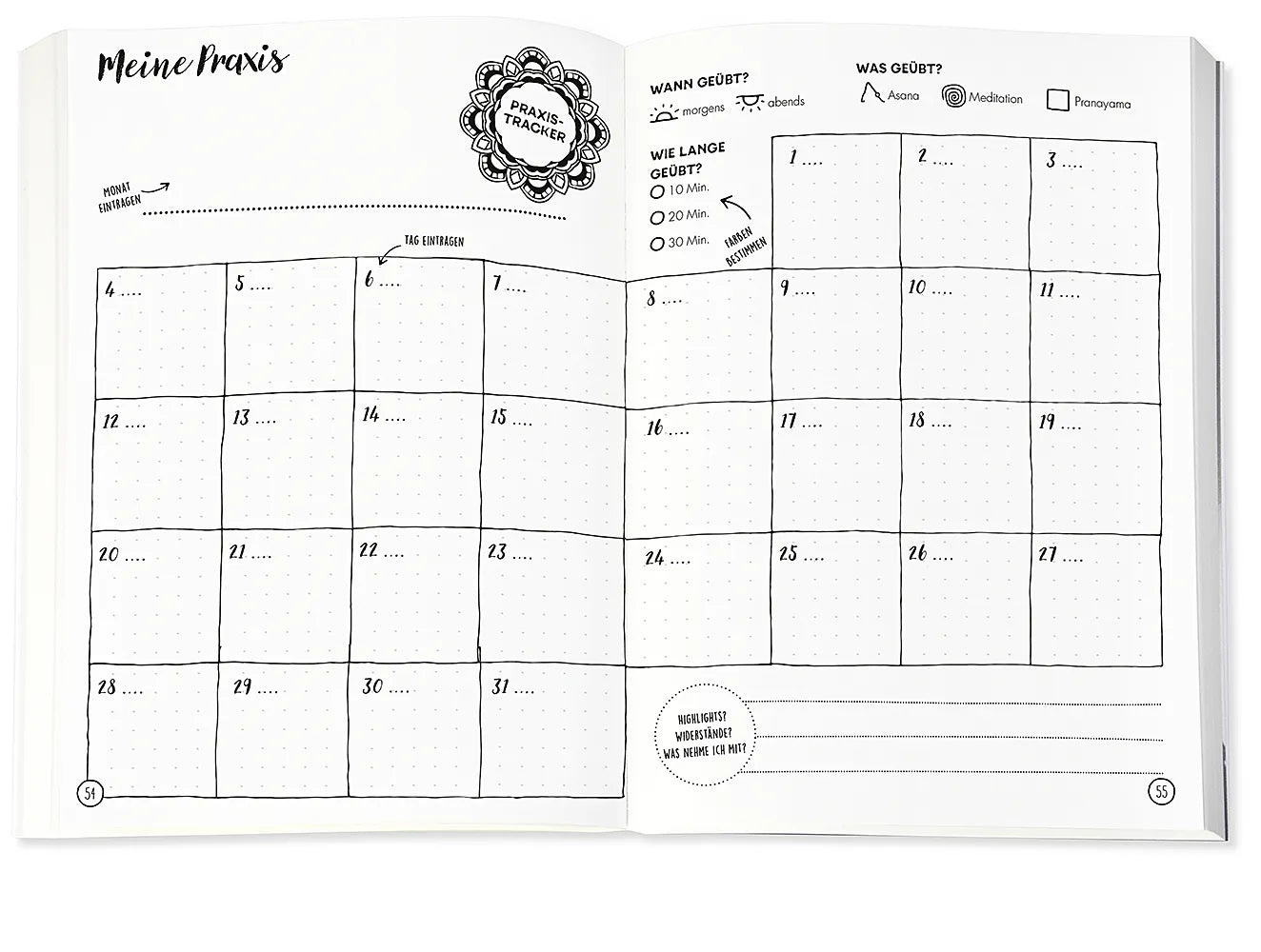 Produktansicht: Yoga Bullet Journal (Gebundene Ausgabe)