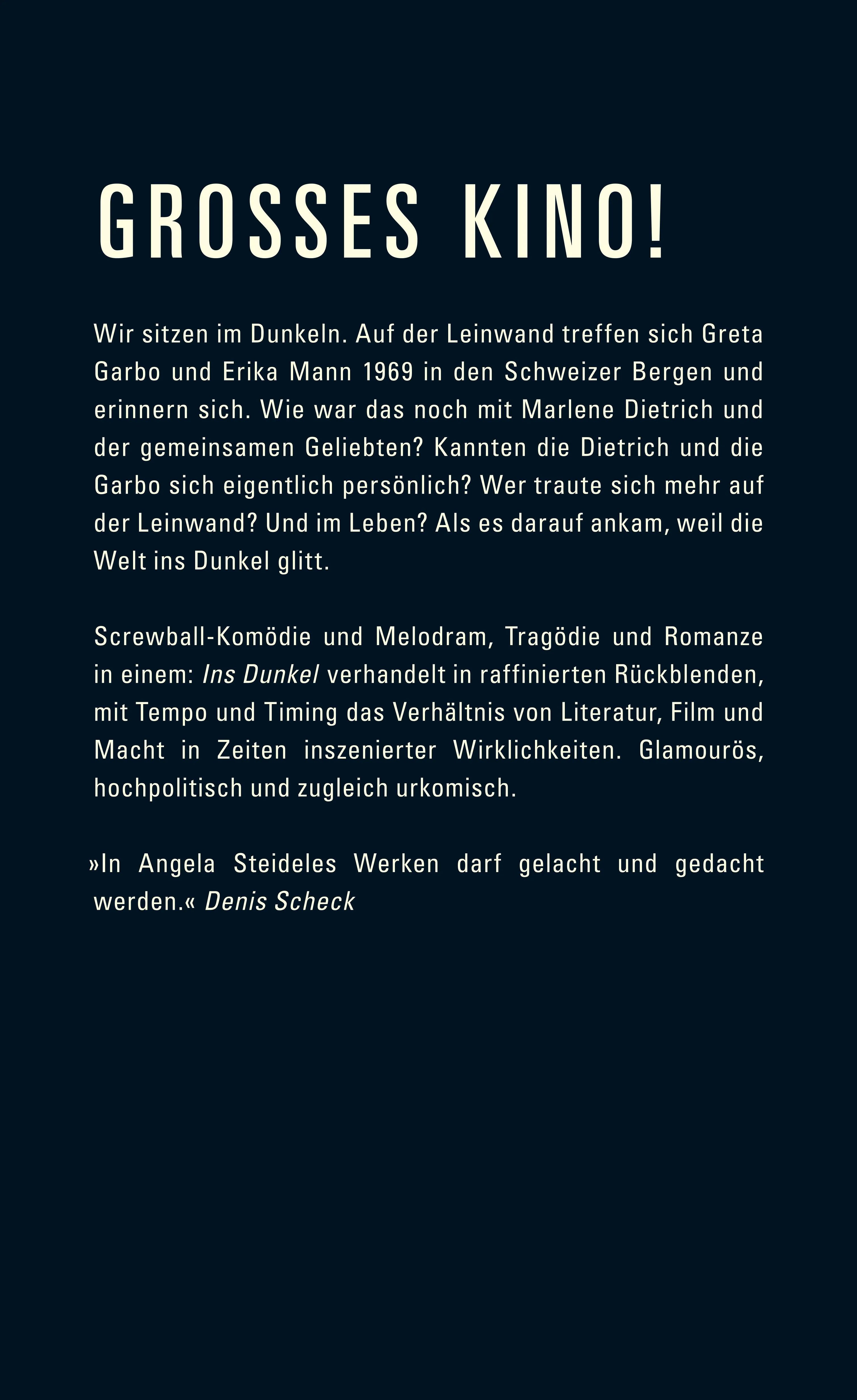 Rückseite: Ins Dunkel (Hardcover)