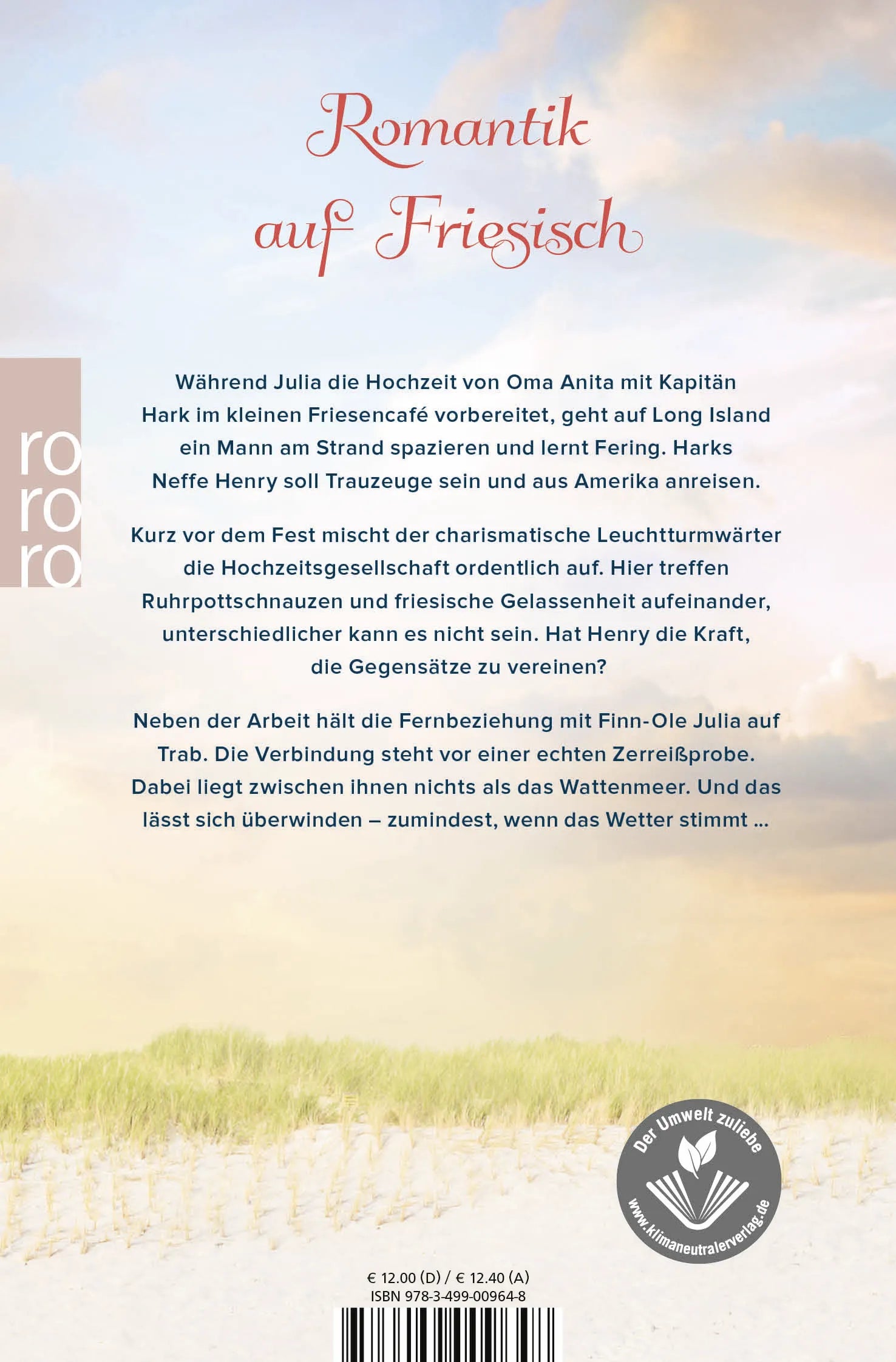 Buchrückseite von 'Inselhochzeit im kleinen Friesencafé' mit Klappentext - Taschenbuch