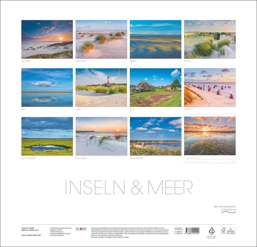 Inseln und Meer Edition Kalender 2027 – Ansicht
