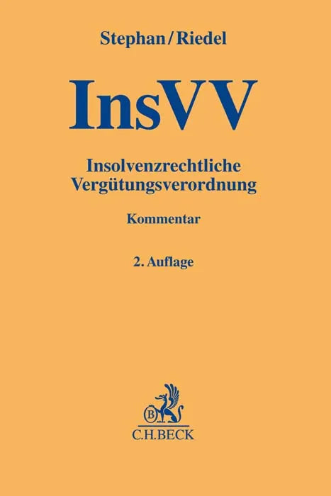 Buchcover von 'Insolvenzrechtliche Vergütungsverordnung' - Gebundene Ausgabe von Guido Stephan