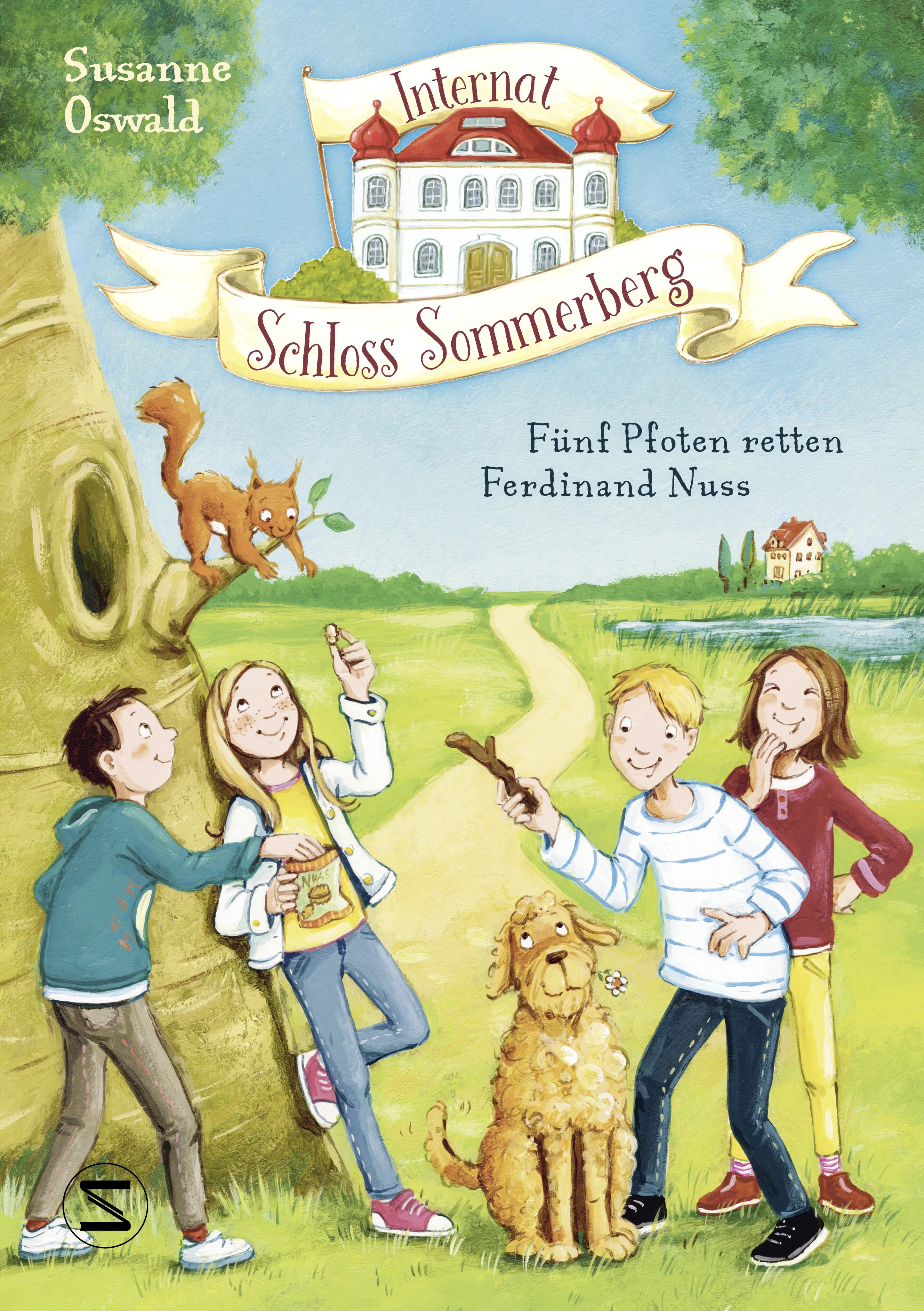 Buchcover von 'Internat Schloss Sommerberg – Fünf Pfoten retten Ferdinand Nuss' - Gebundene Ausgabe von Susanne Oswald
