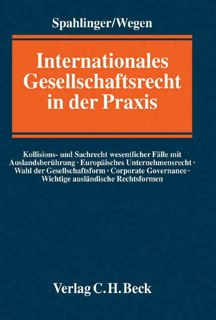 Buchcover von 'Internationales Gesellschaftsrecht in der Praxis' - Gebundene Ausgabe von Andreas Spahlinger