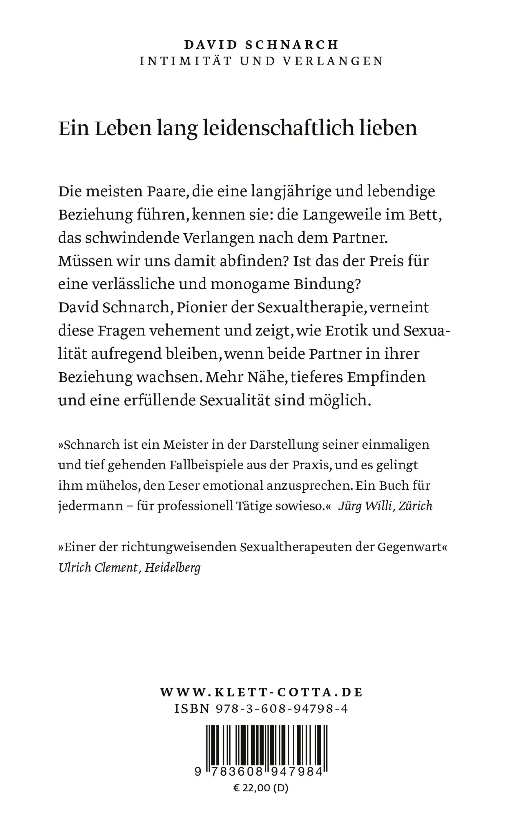 Buchrückseite von 'Intimität und Verlangen' mit Klappentext - Taschenbuch