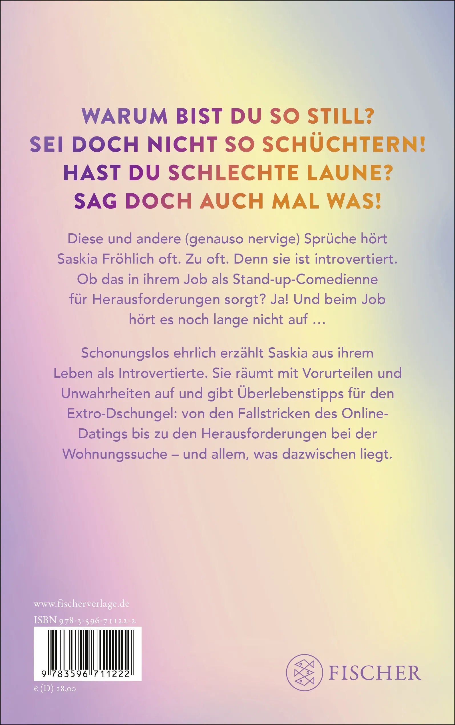 Buchrückseite von 'Introvertiert, na und?' mit Klappentext - Paperback