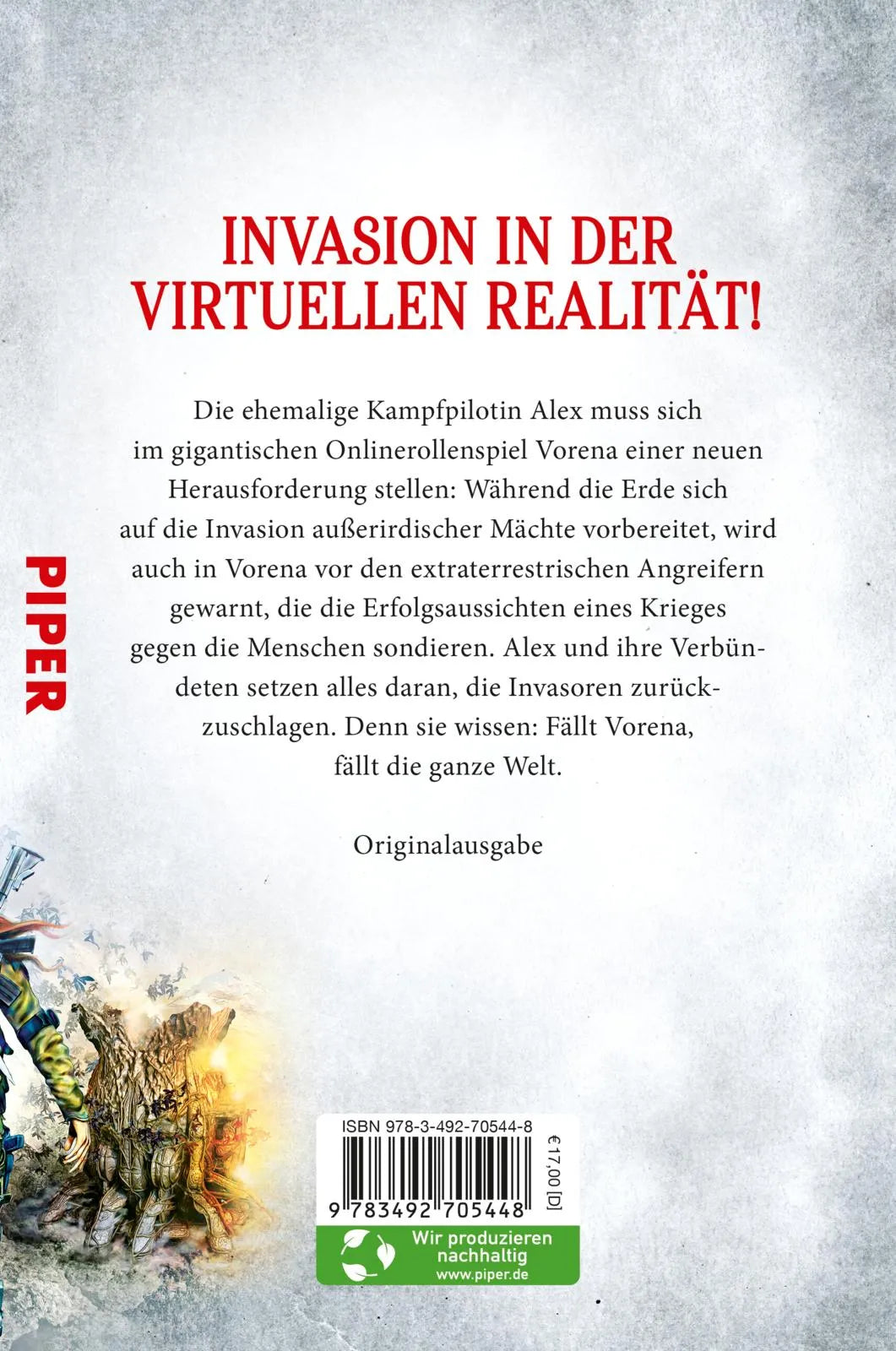 Buchrückseite von 'Invasion' mit Klappentext - Paperback