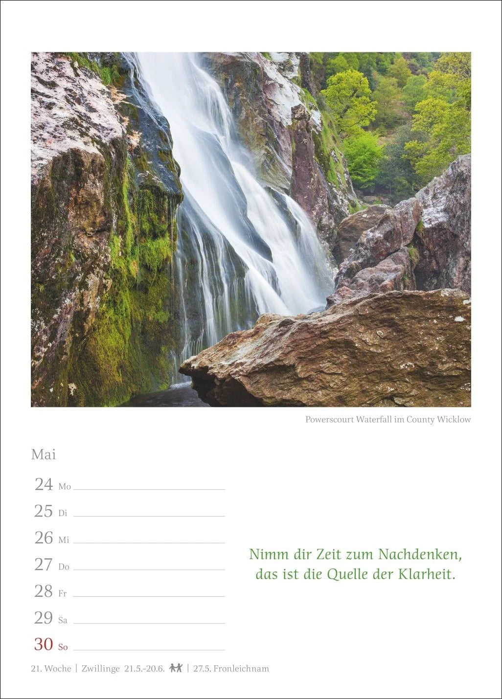 Irische Segenswünsche Wochenkalender 2027 - mit Zitaten – Ansicht
