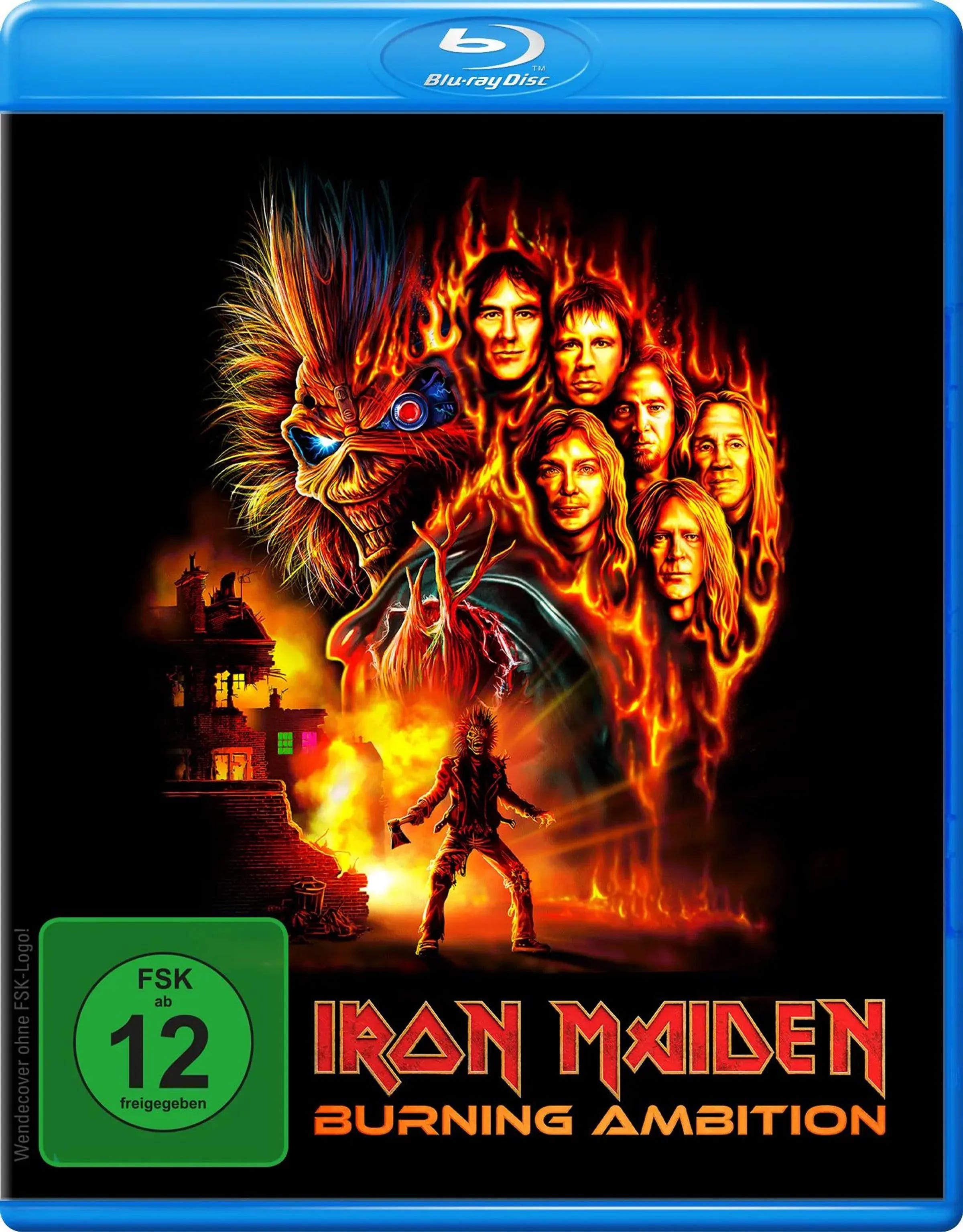 Blu-ray-Cover: Iron Maiden: Burning Ambition. Regie: Malcolm Venville