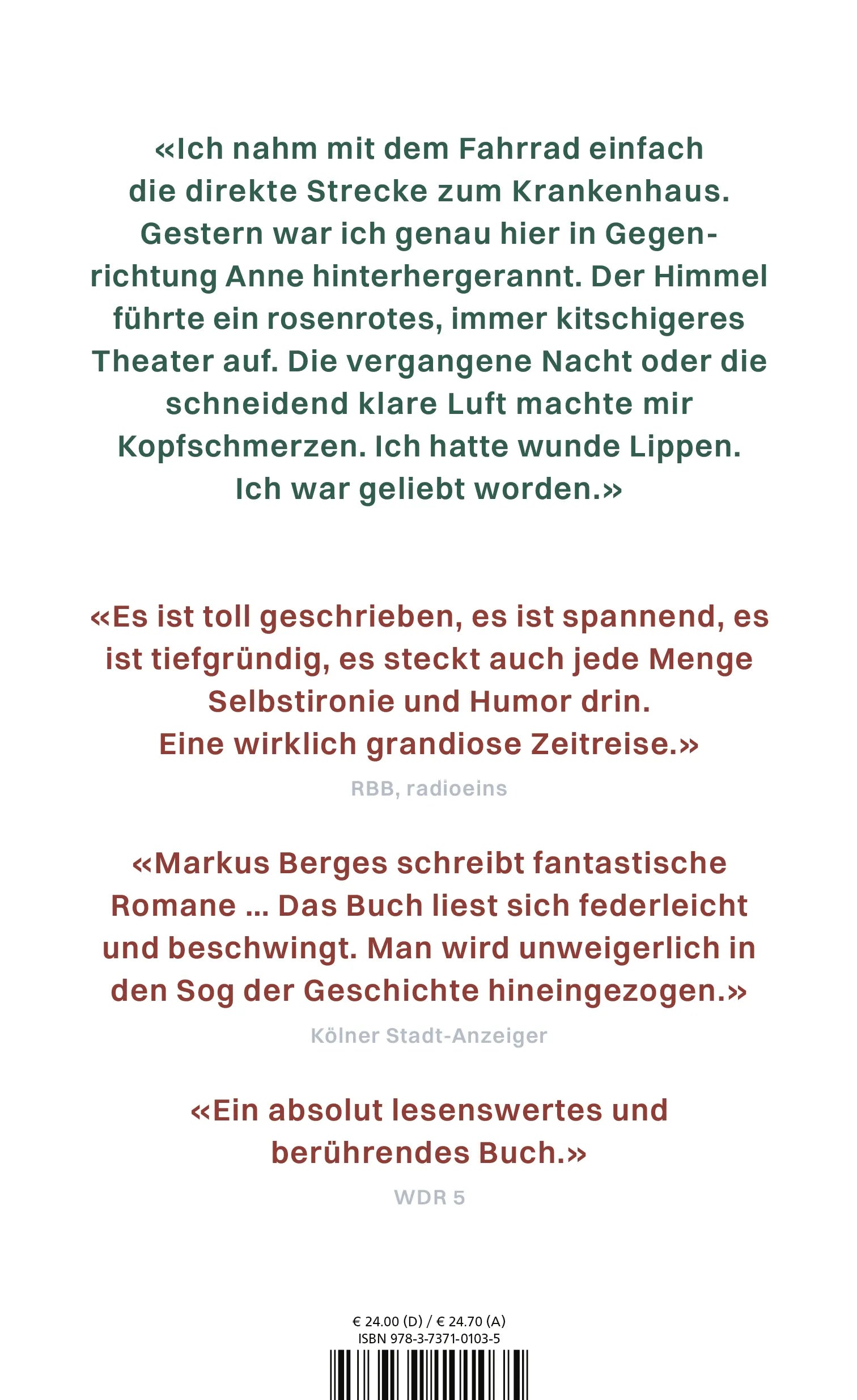 Buchrückseite von 'Irre Wolken' mit Klappentext - Gebundene Ausgabe
