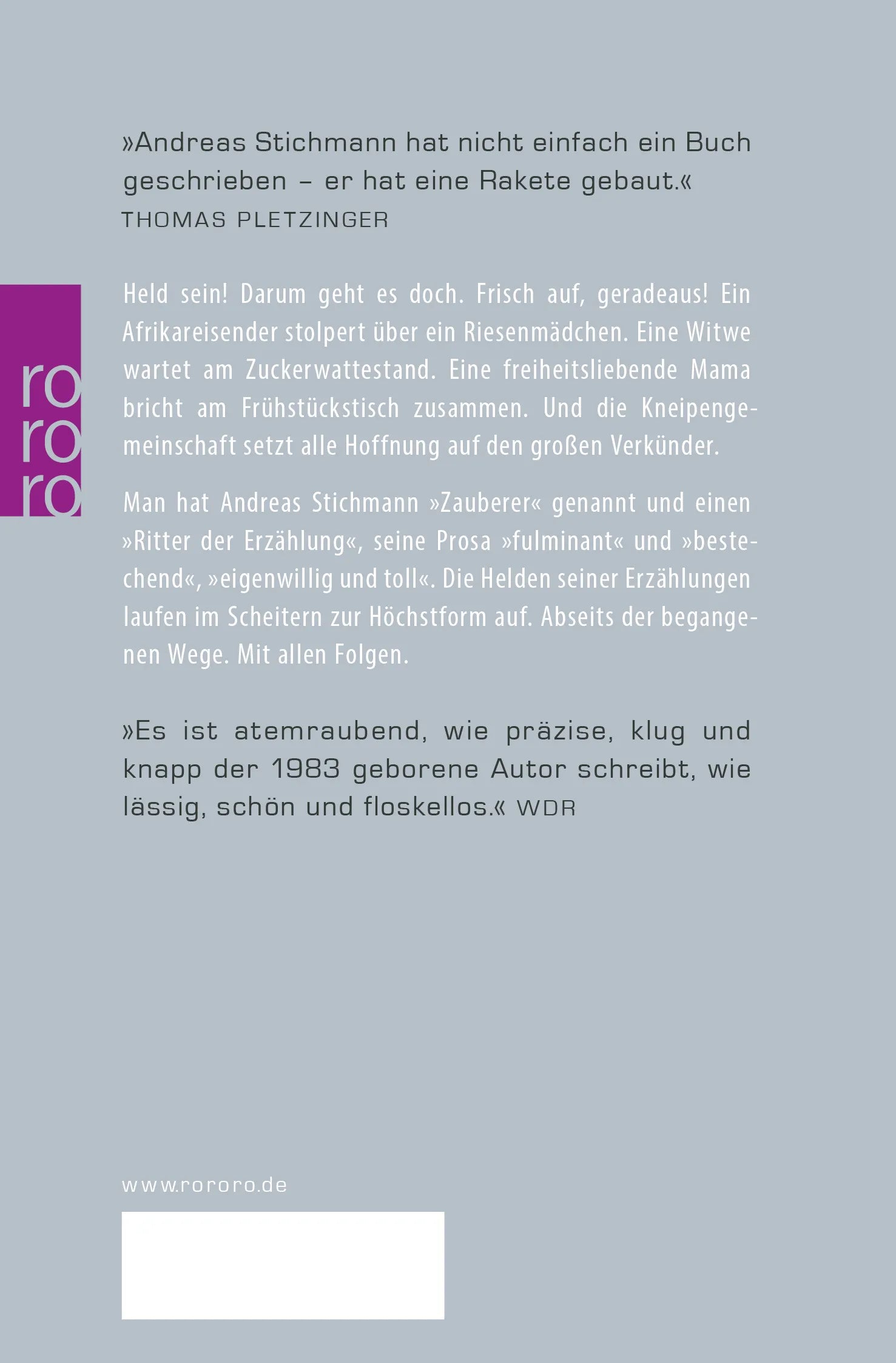 Buchrückseite von 'Jackie in Silber' mit Klappentext - Taschenbuch