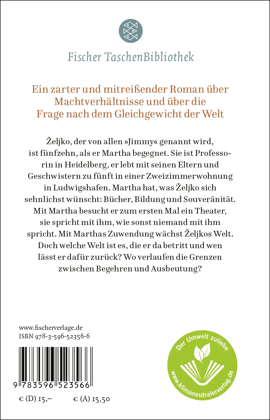 Buchrückseite von 'Jahre mit Martha' mit Klappentext - Gebundene Ausgabe