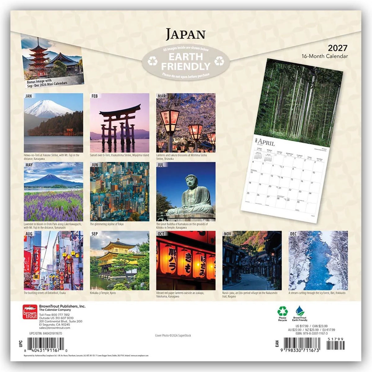 Japan 2027 – 16-Monatskalender – Ansicht
