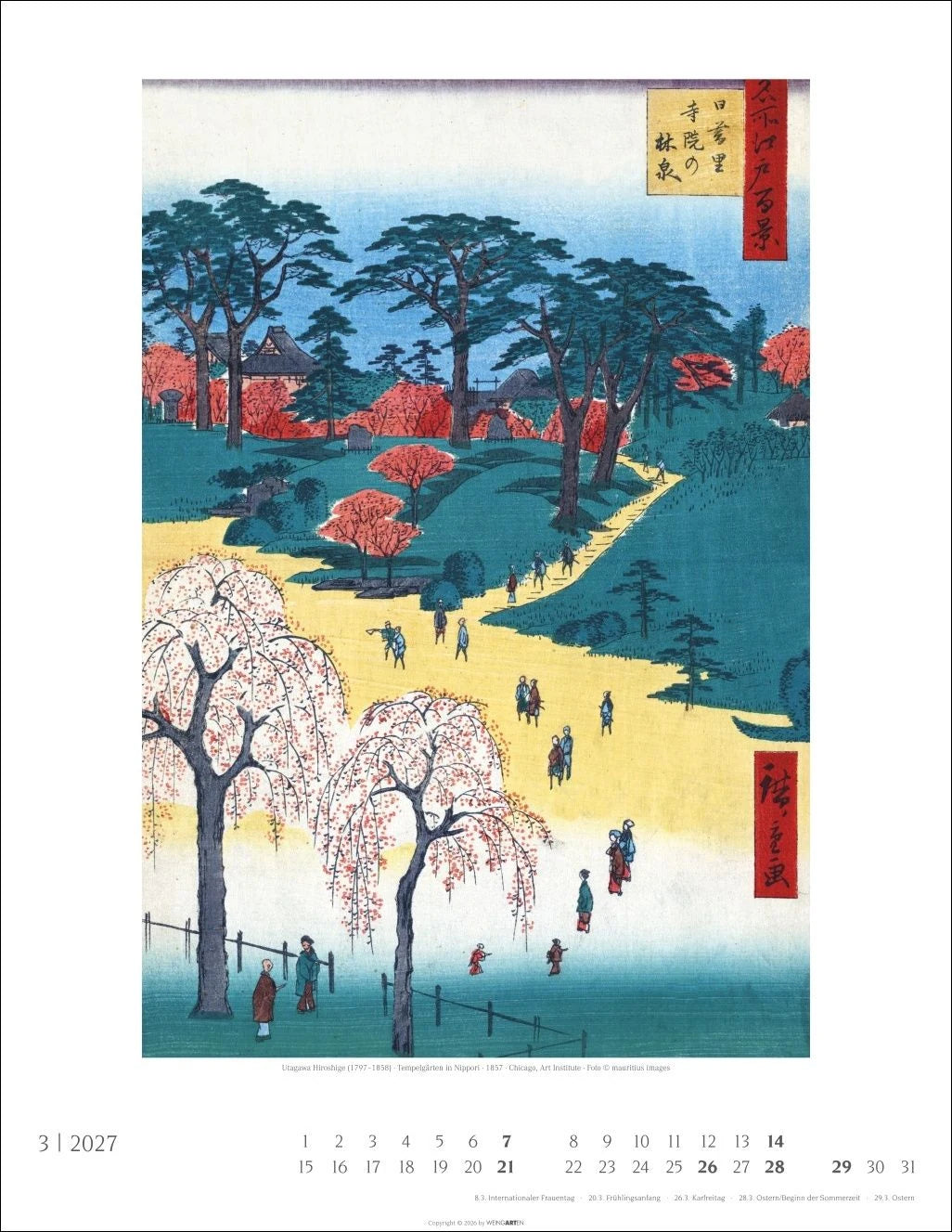 Japan Art Kalender 2027 - Die Kunst des Farbholzsschnitts – Ansicht