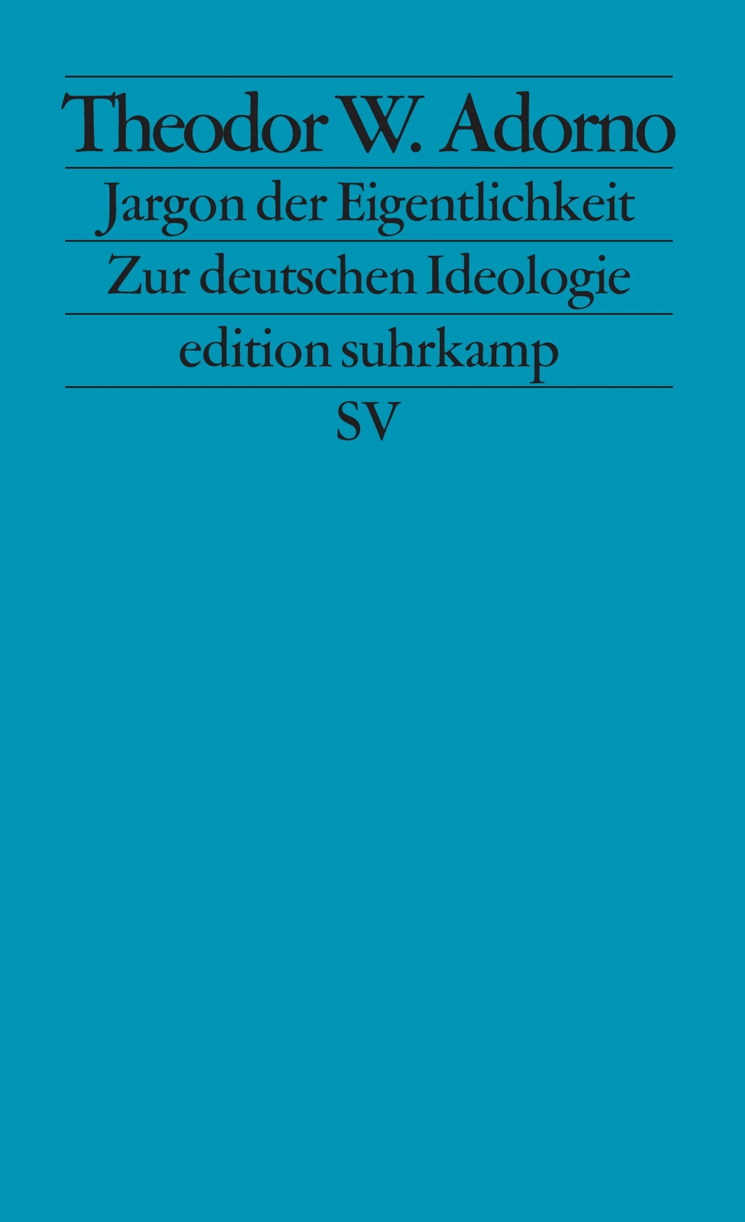 Buchcover von 'Jargon der Eigentlichkeit' - Taschenbuch von Theodor W. Adorno