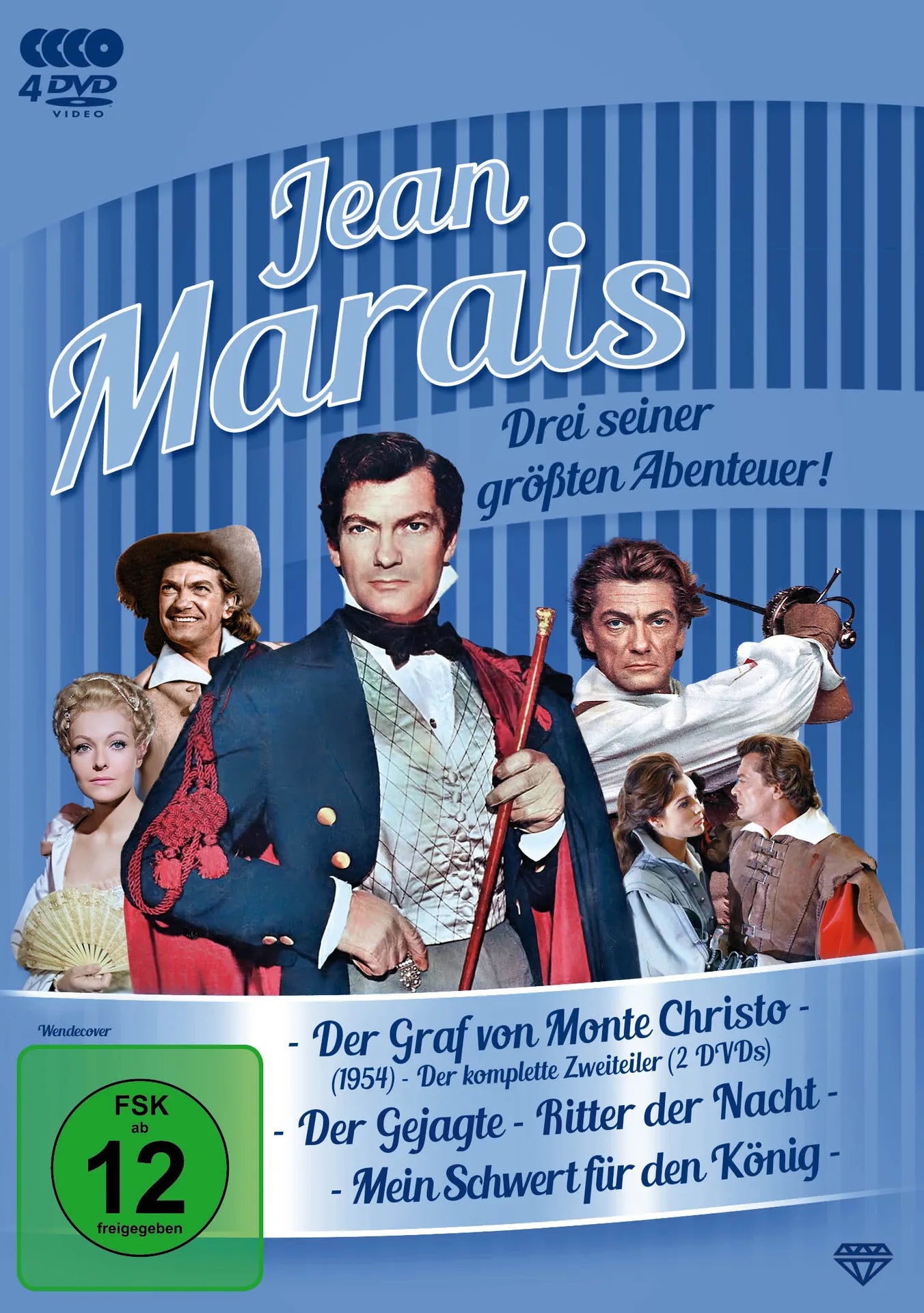 DVD-Cover: Jean Marais - Drei seiner größten Abenteuer. Regie: Robert Vernay