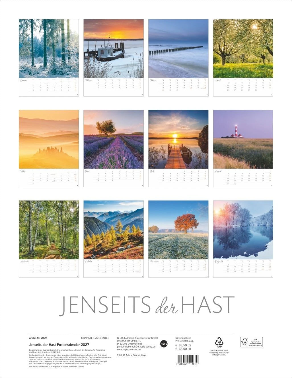 Jenseits der Hast Posterkalender 2027 – Ansicht