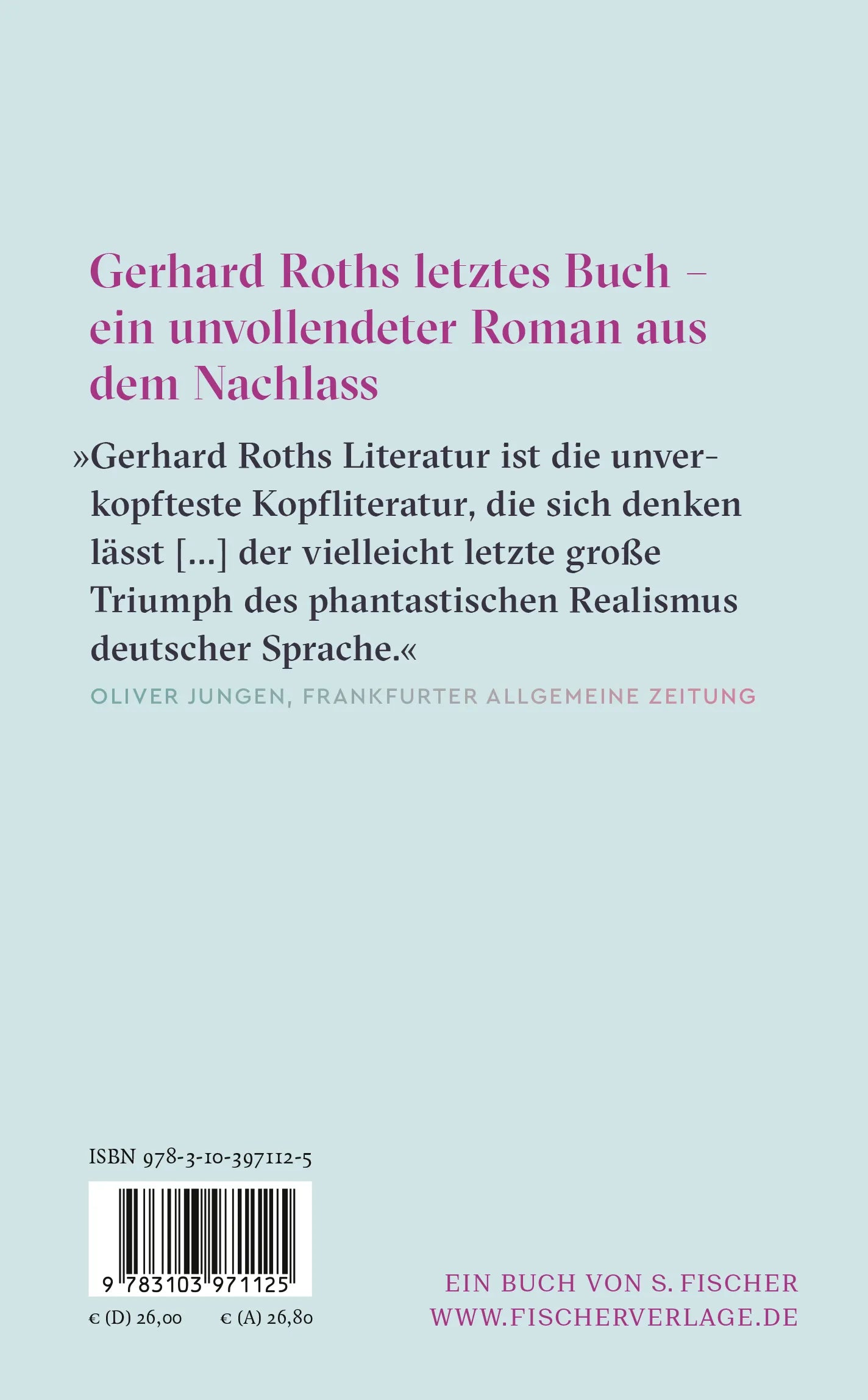 Buchrückseite von 'Jenseitsreise' mit Klappentext - Gebundene Ausgabe