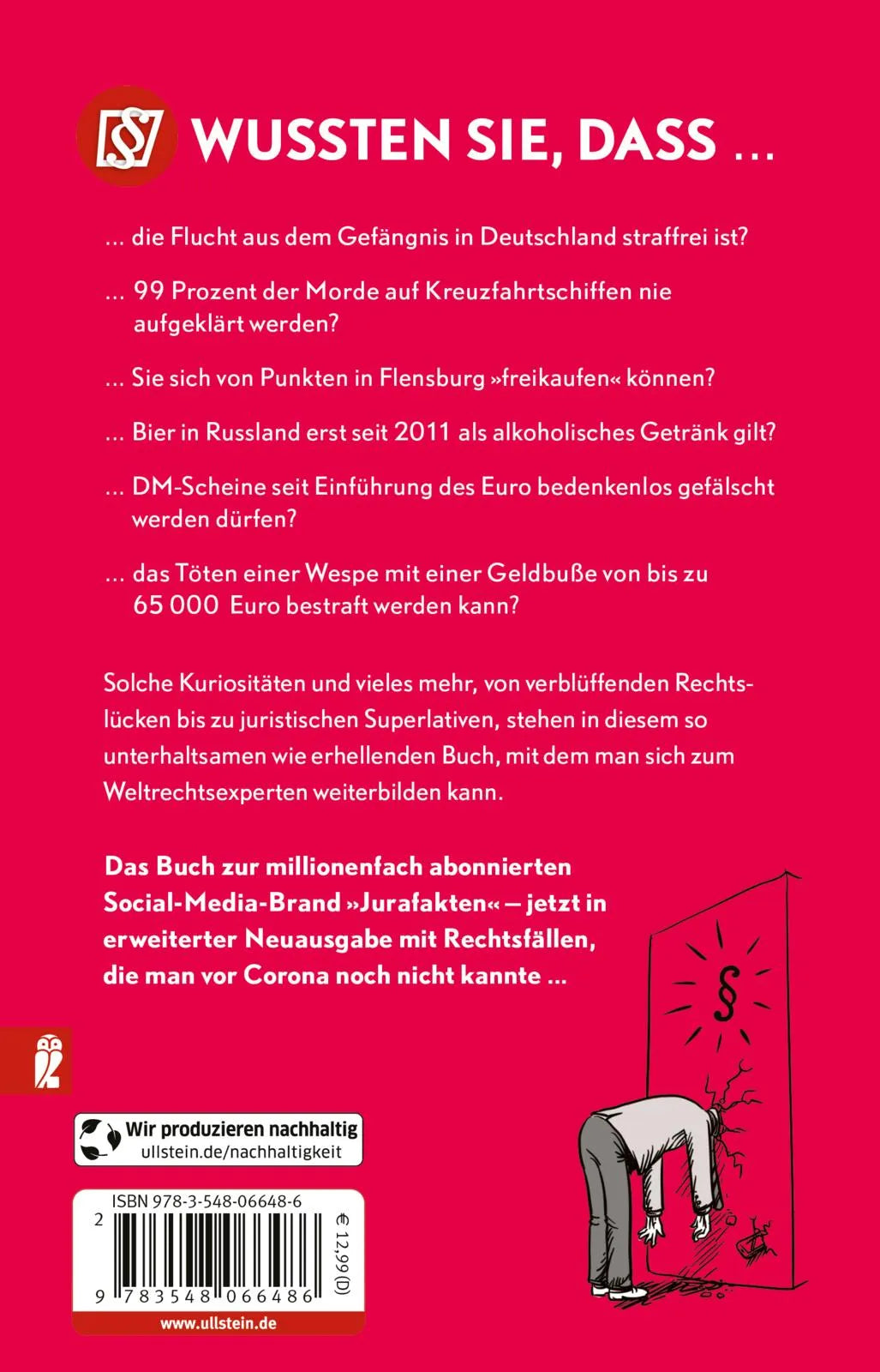Buchrückseite von 'Jurafakten' mit Klappentext - Taschenbuch