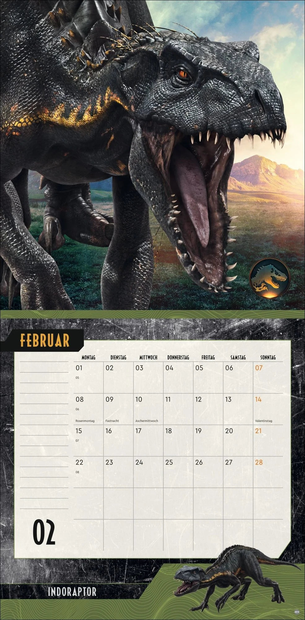 Jurassic World Broschurkalender 2027 – Ansicht