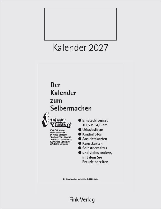 Bastelkalender: Kalender zum Selbermachen 2027