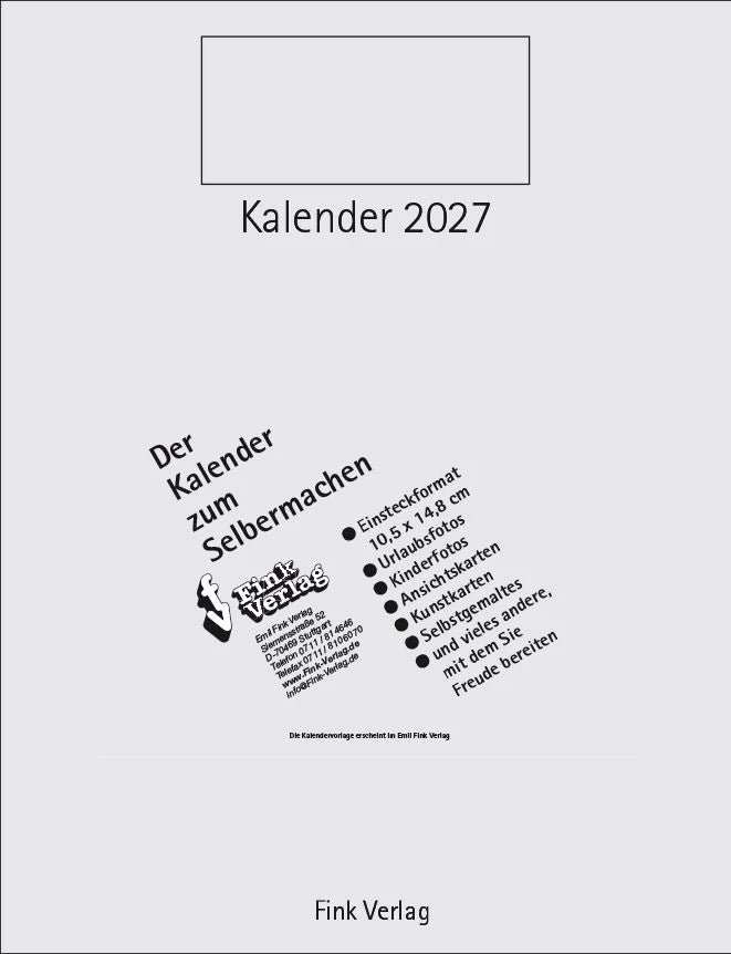 Bastelkalender: Kalender zum Selbermachen 2027