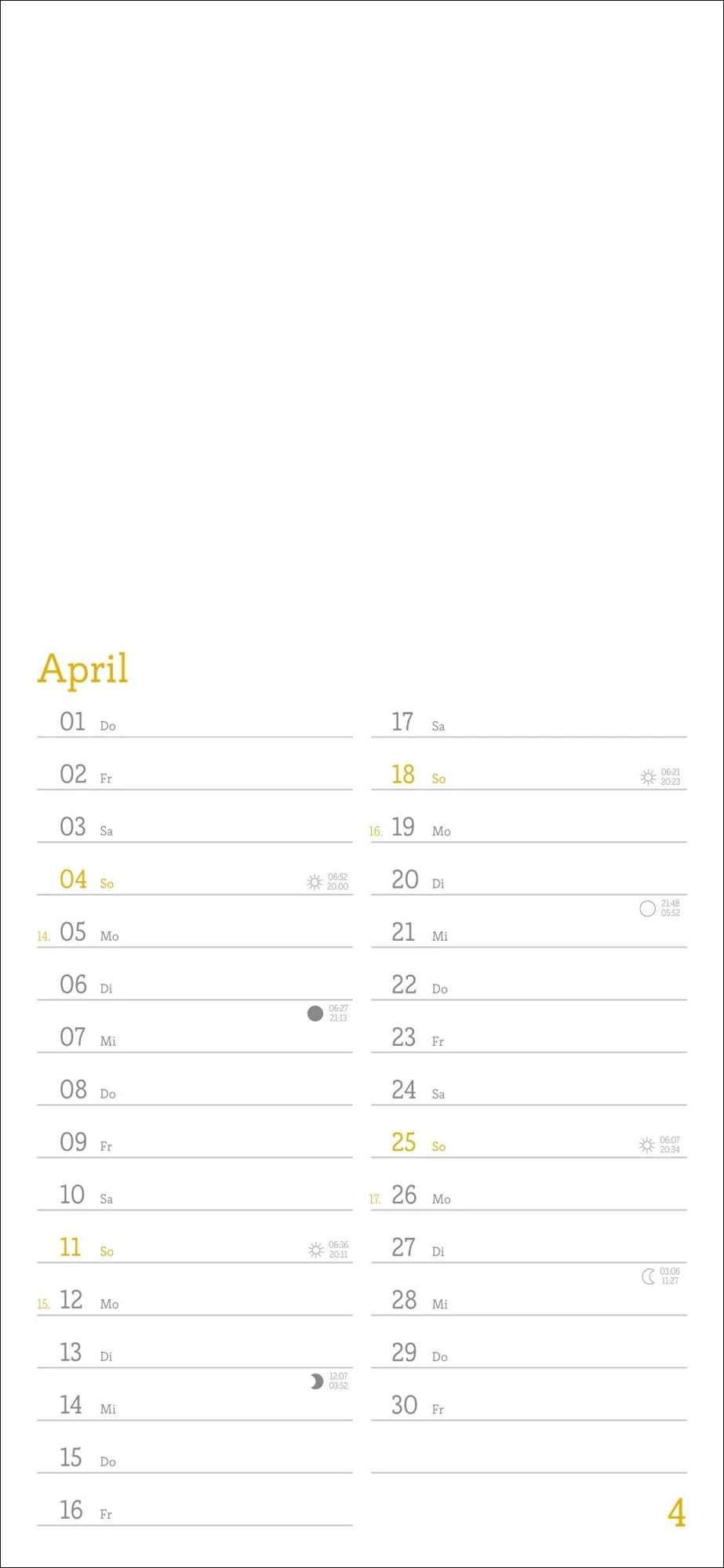 Kalender zum Selbstgestalten 2027 – Ansicht